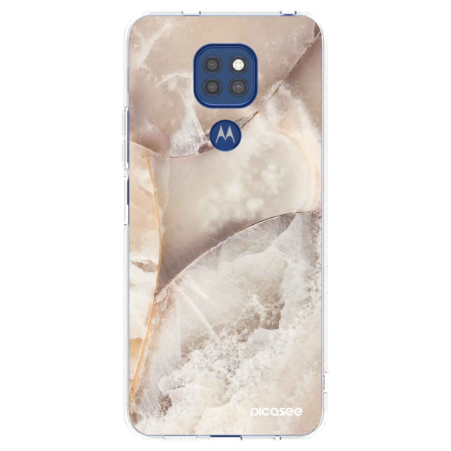 Picasee silikonový průhledný obal pro Motorola Moto G9 Play - Cream marble