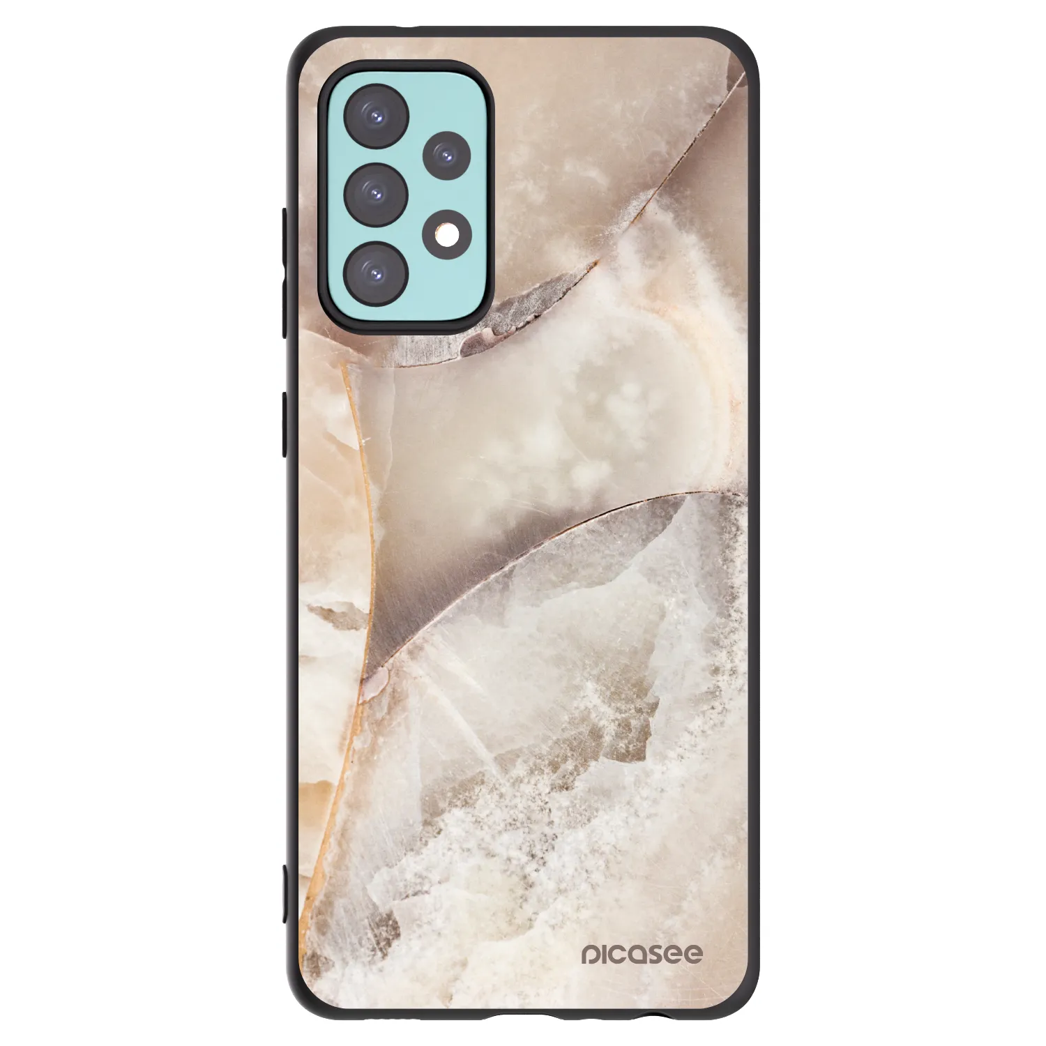 Picasee silikonový černý obal pro Samsung Galaxy A72 A725F - Cream marble