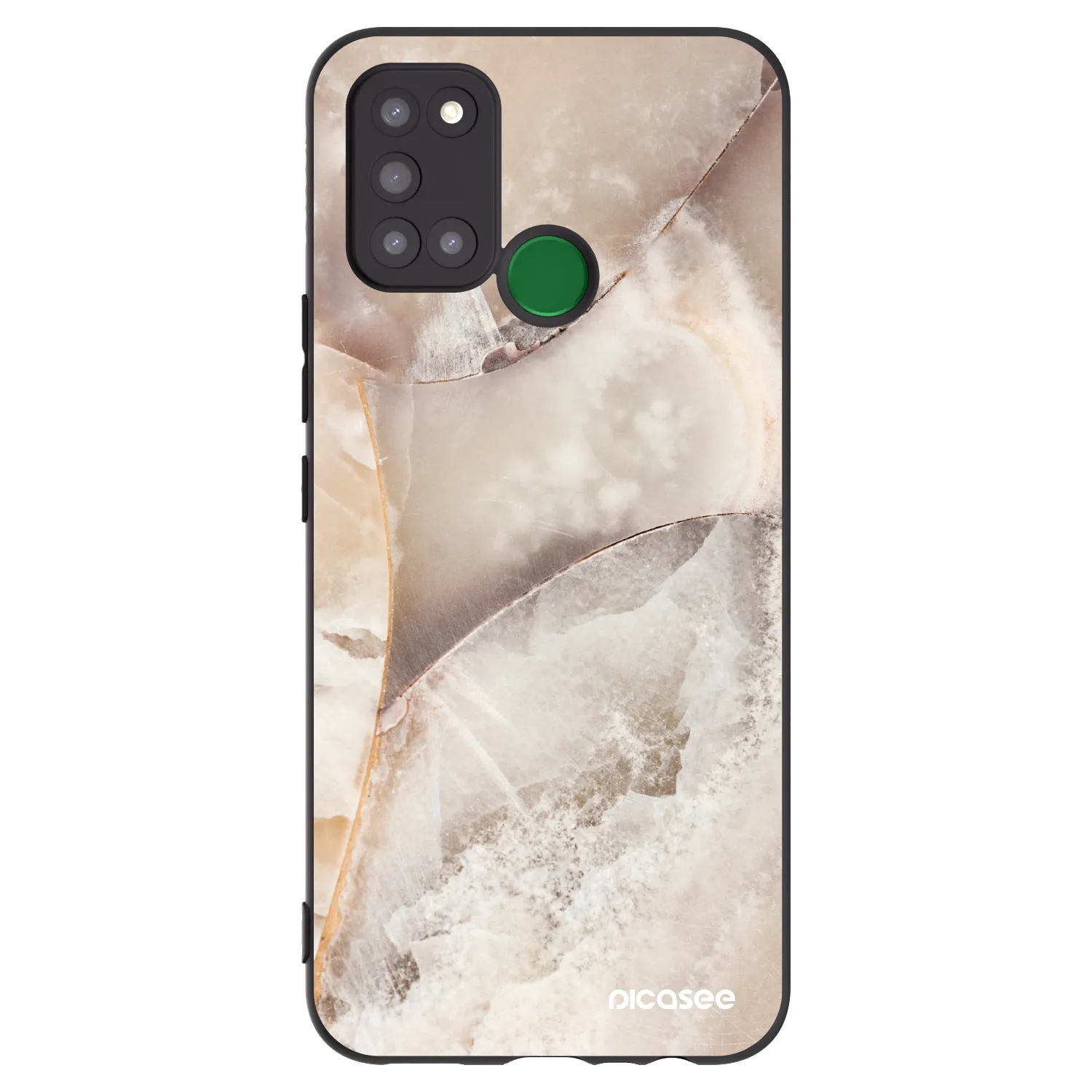 Picasee silikonový černý obal pro Realme 7i - Cream marble