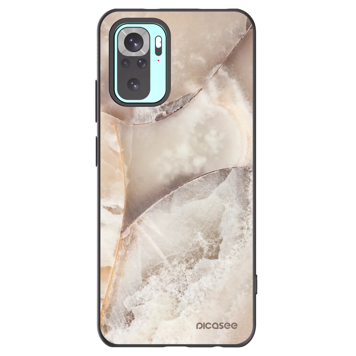 Picasee silikonový černý obal pro Xiaomi Redmi Note 10 Pro - Cream marble