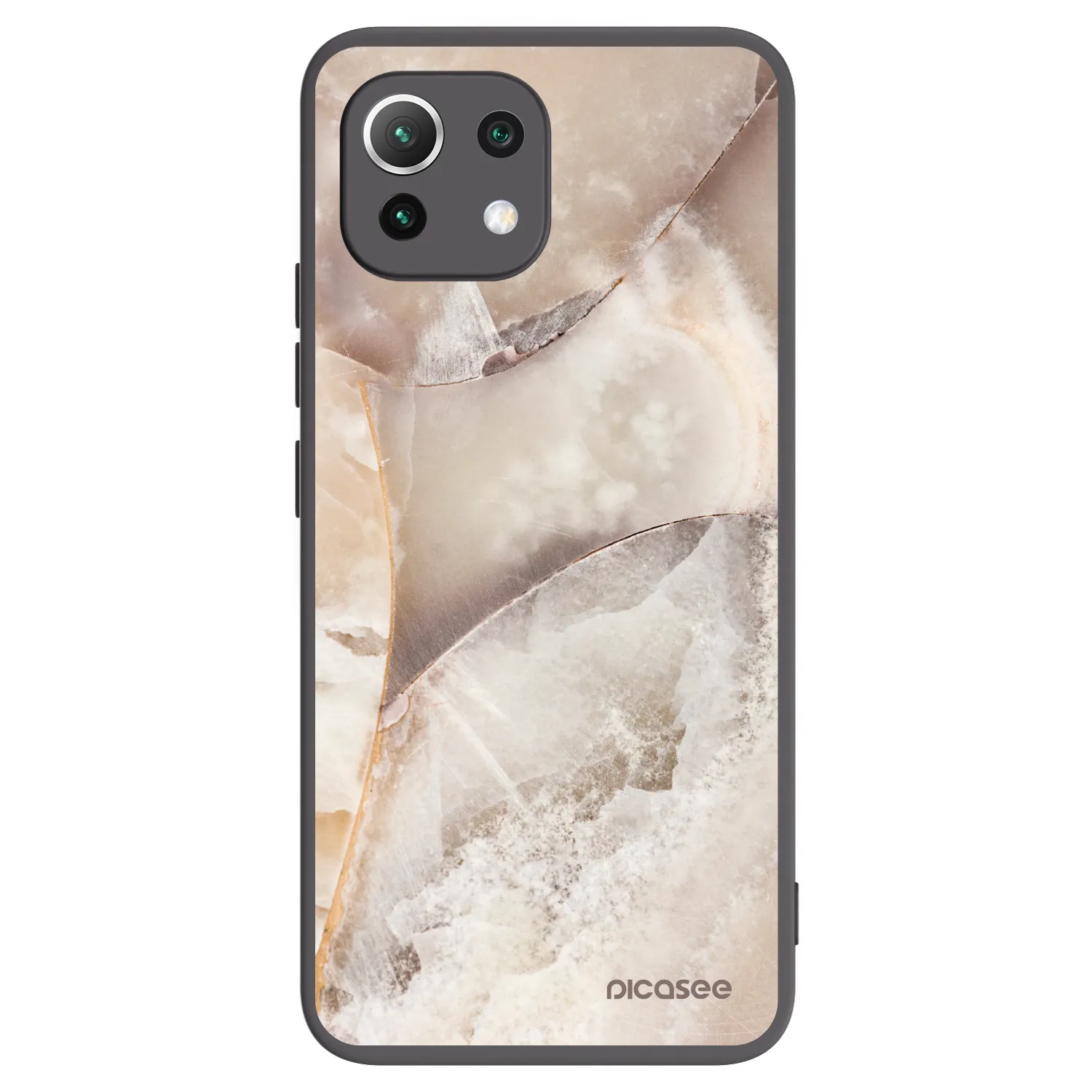 Picasee silikonový černý obal pro Xiaomi Mi 11 Lite - Cream marble