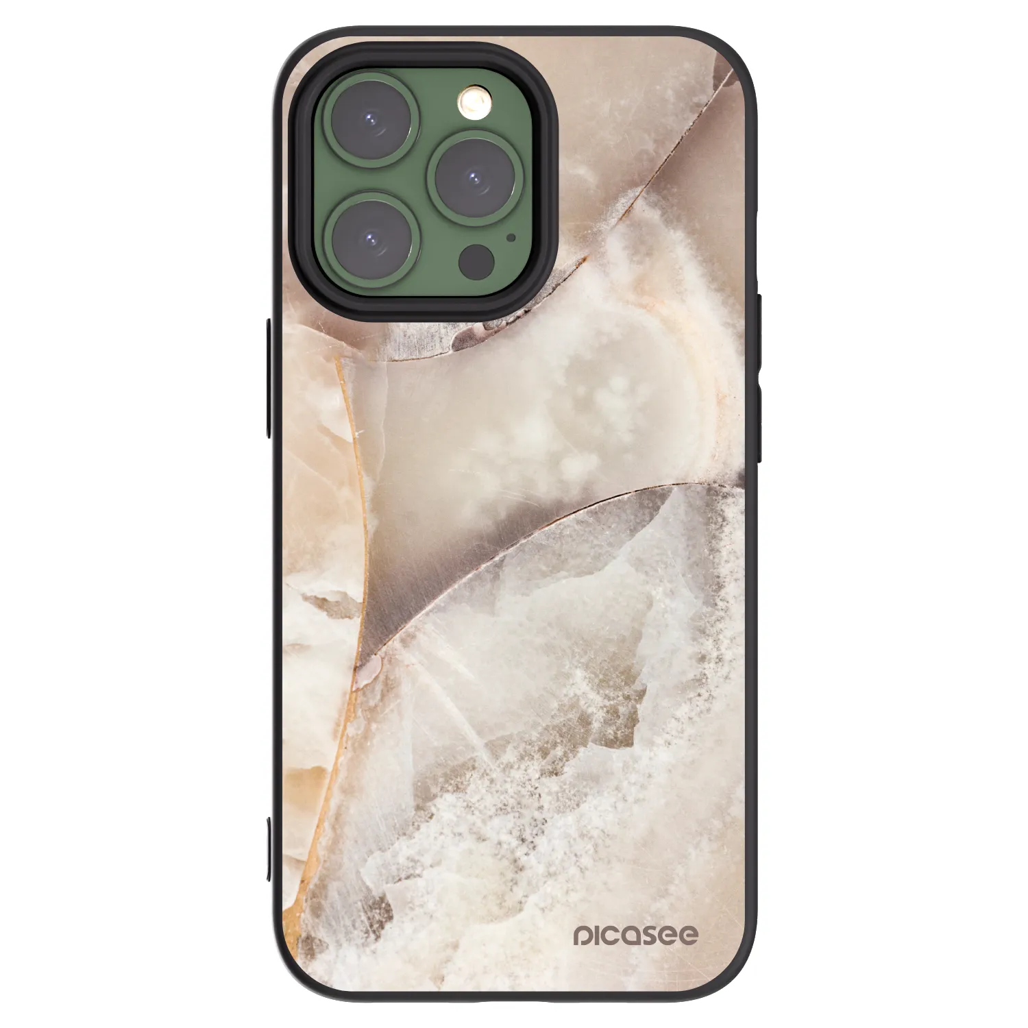 Picasee silikonový černý obal pro Apple iPhone 13 Pro - Cream marble