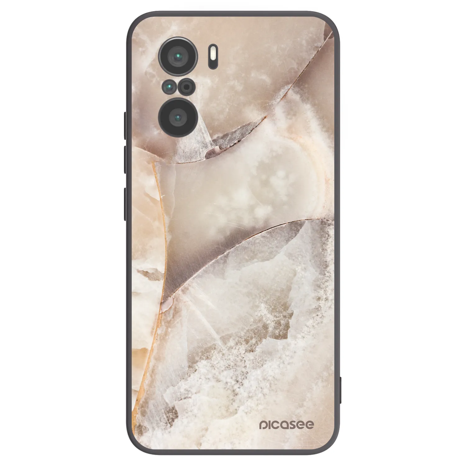 Picasee silikonový černý obal pro Xiaomi Poco F3 - Cream marble