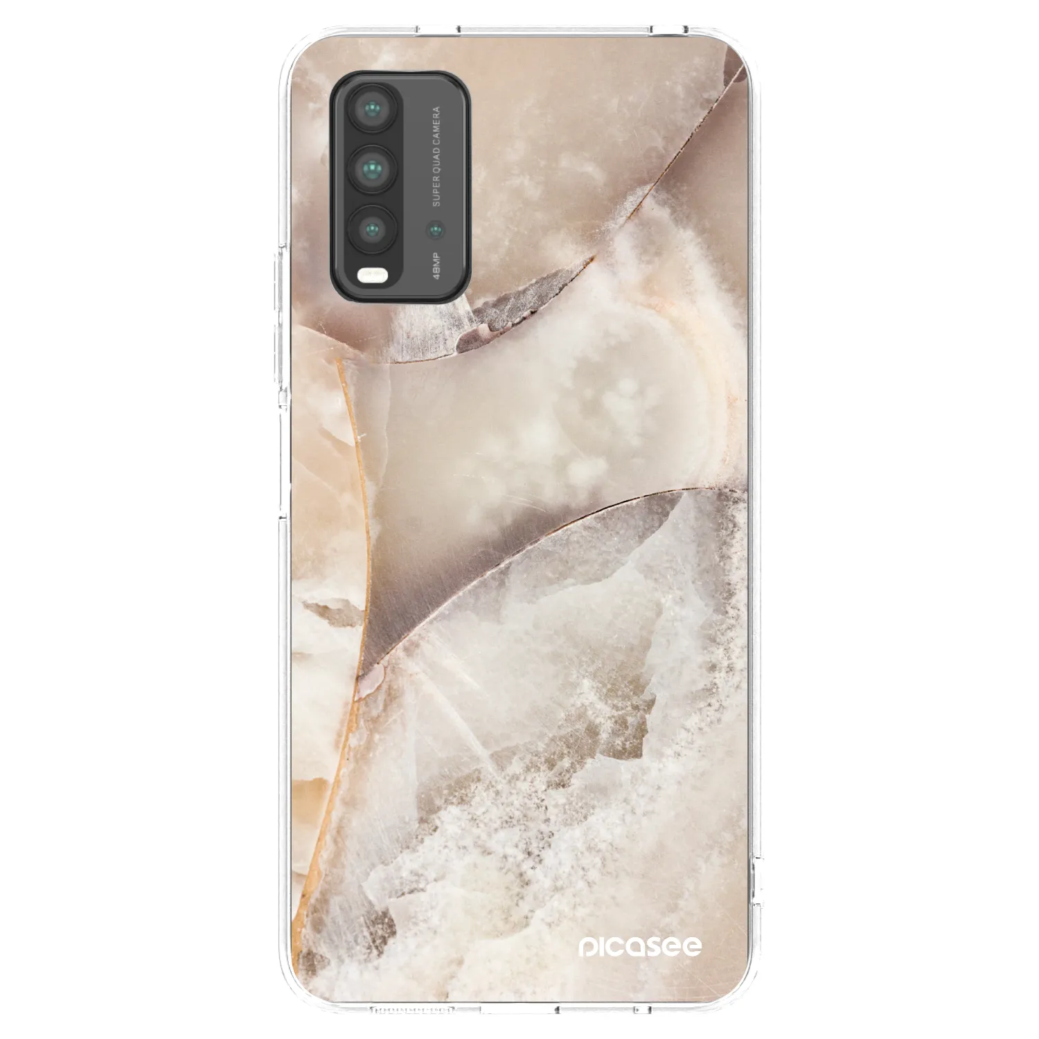 Picasee silikonový průhledný obal pro Xiaomi Redmi 9T - Cream marble