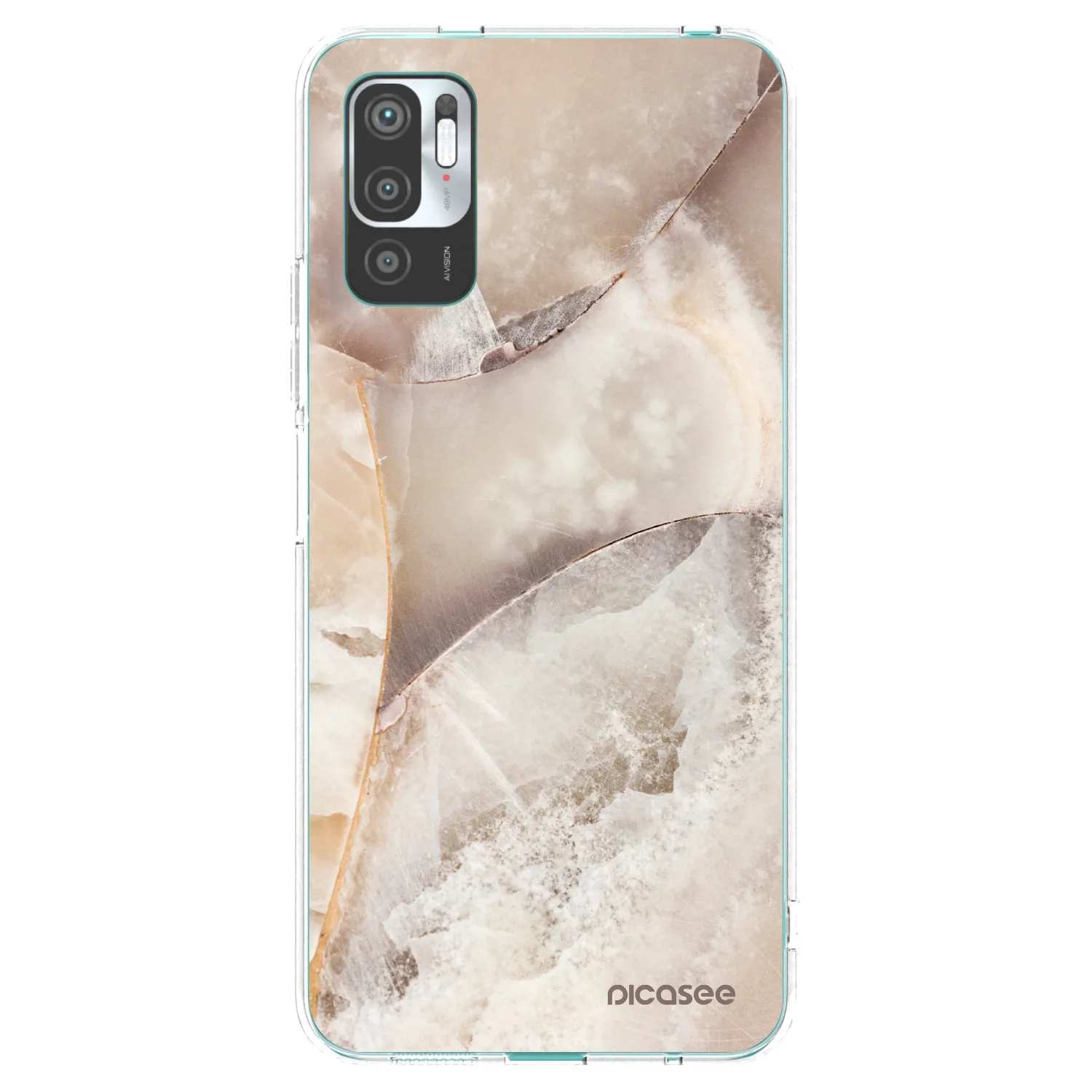 Picasee silikonový průhledný obal pro Xiaomi Redmi Note 10 5G - Cream marble