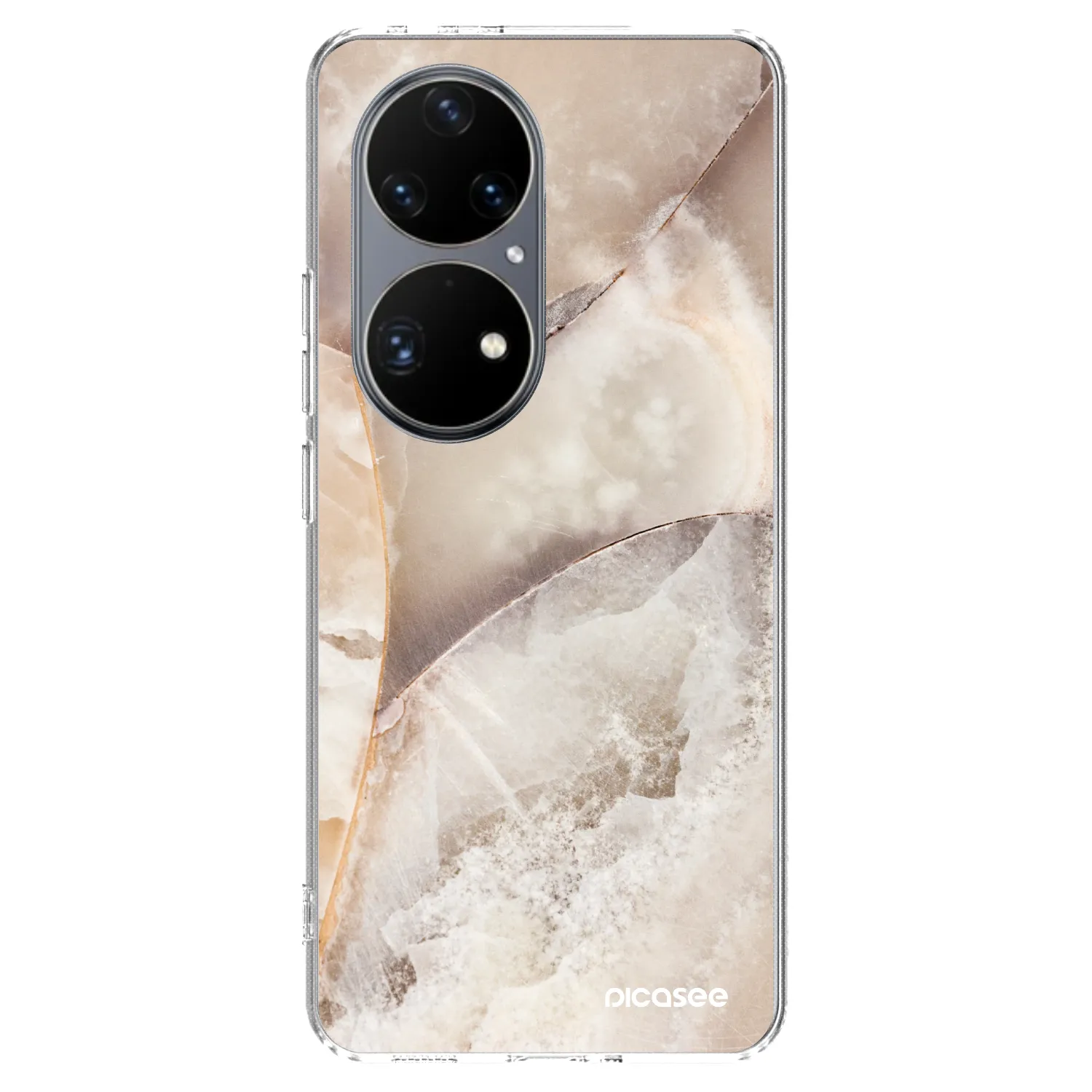 Picasee silikonový průhledný obal pro Huawei P50 - Cream marble
