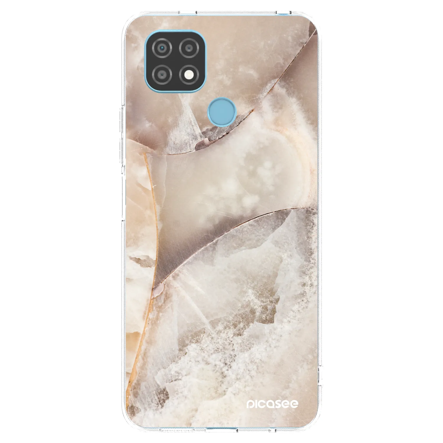 Picasee silikonový průhledný obal pro Realme C21 - Cream marble