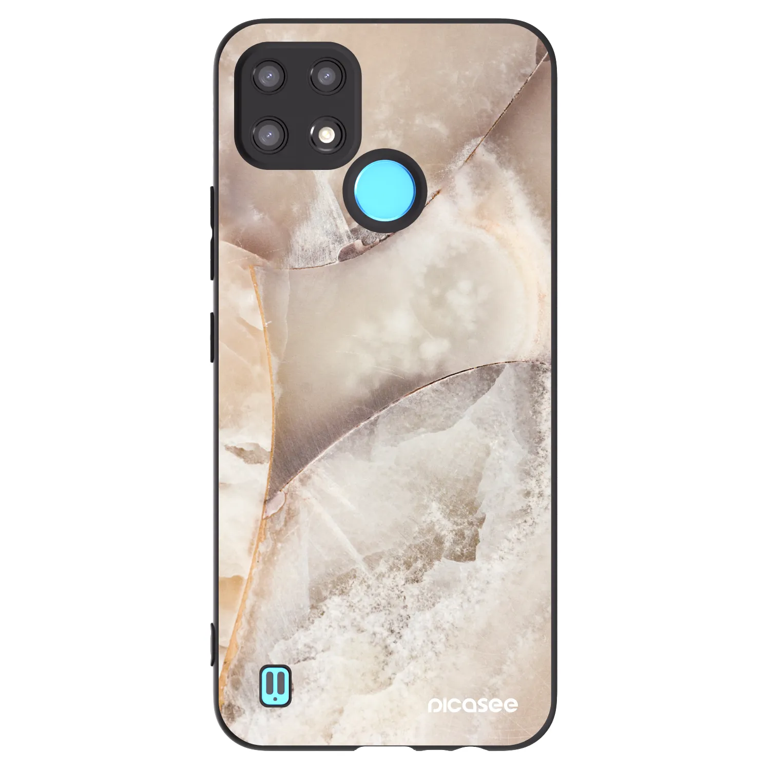 Picasee silikonový černý obal pro Realme C21 - Cream marble