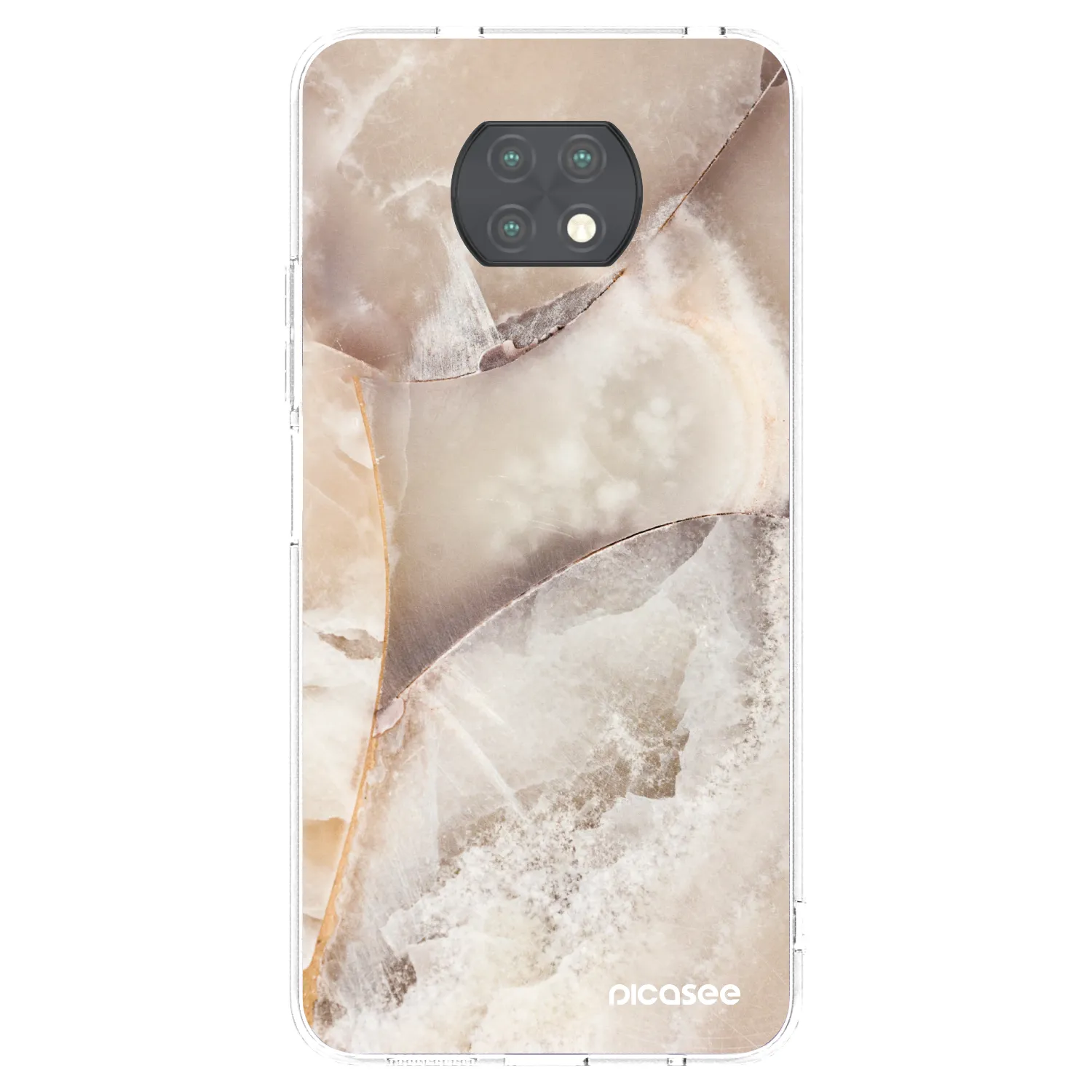 Picasee silikonový průhledný obal pro Xiaomi Redmi Note 9T - Cream marble