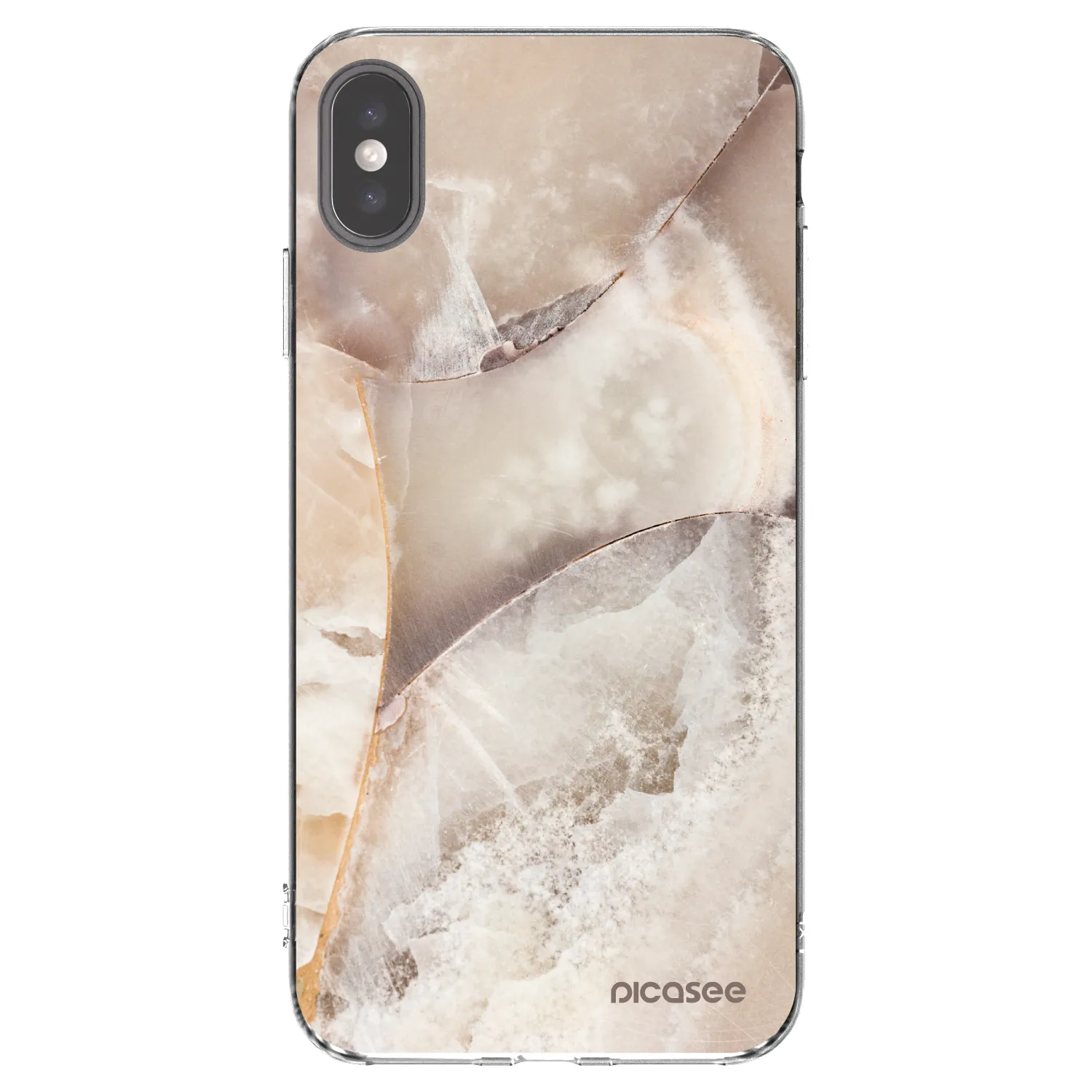 Picasee silikonový průhledný obal pro Apple iPhone XS Max - Cream marble