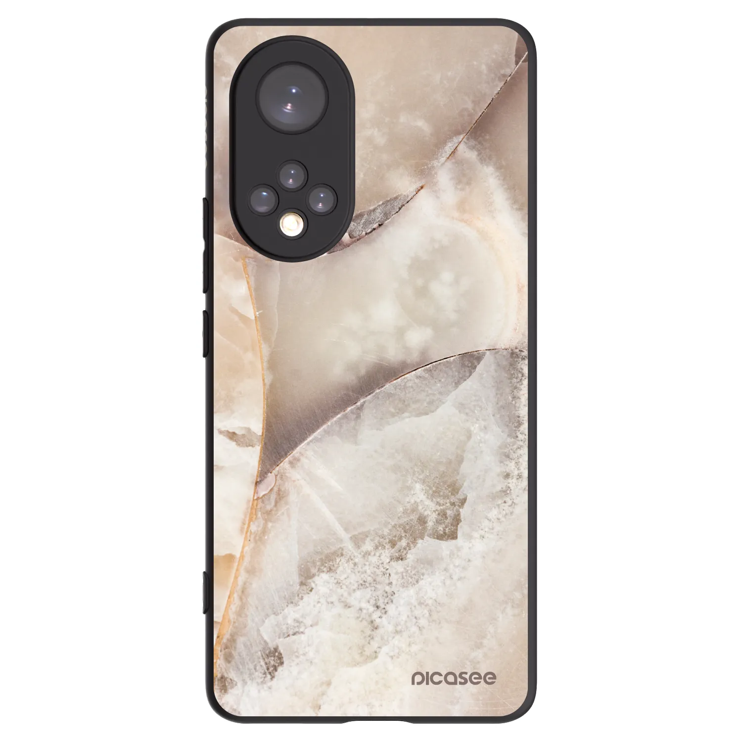 Picasee silikonový černý obal pro Honor 50 5G - Cream marble