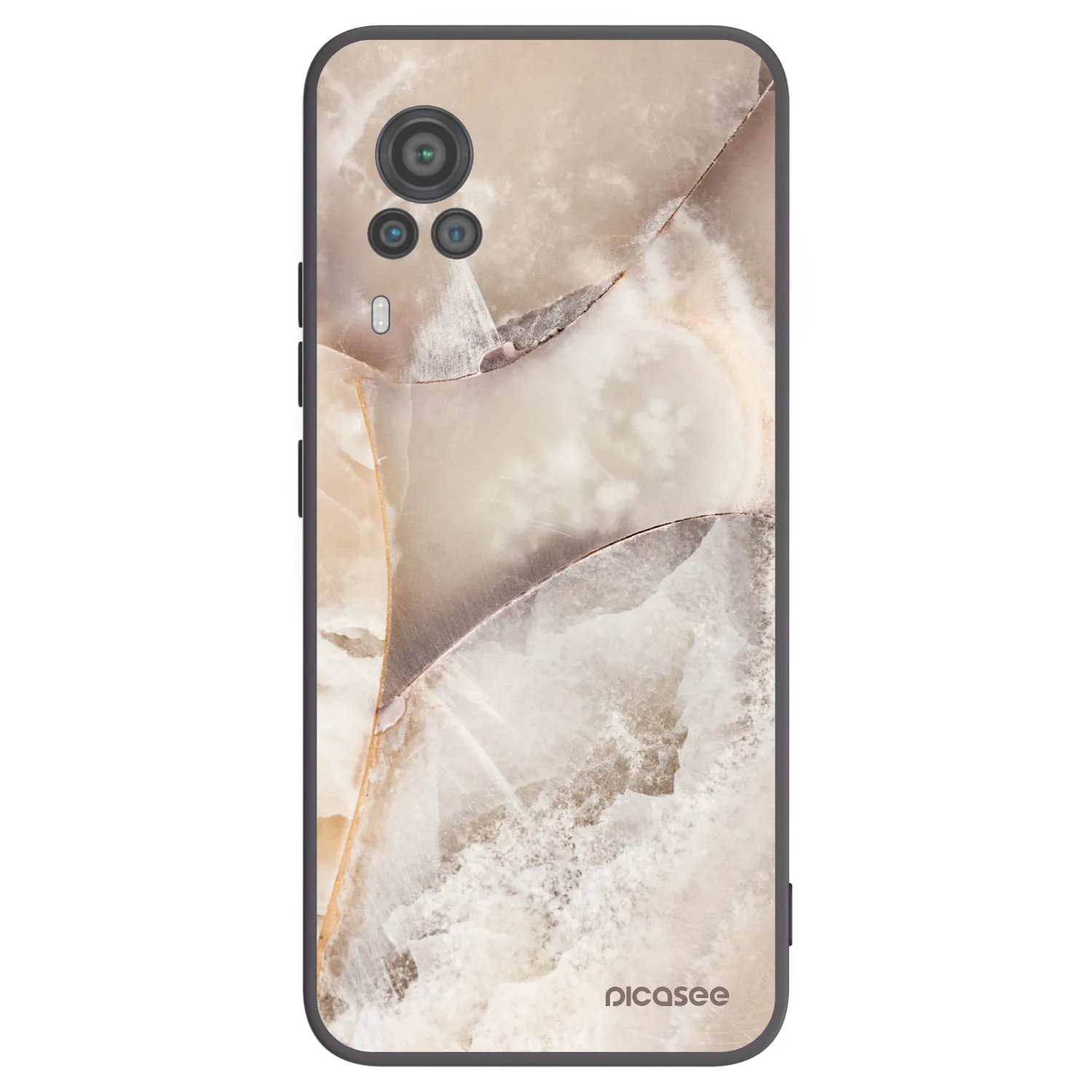 Picasee silikonový černý obal pro Vivo X60 Pro 5G - Cream marble