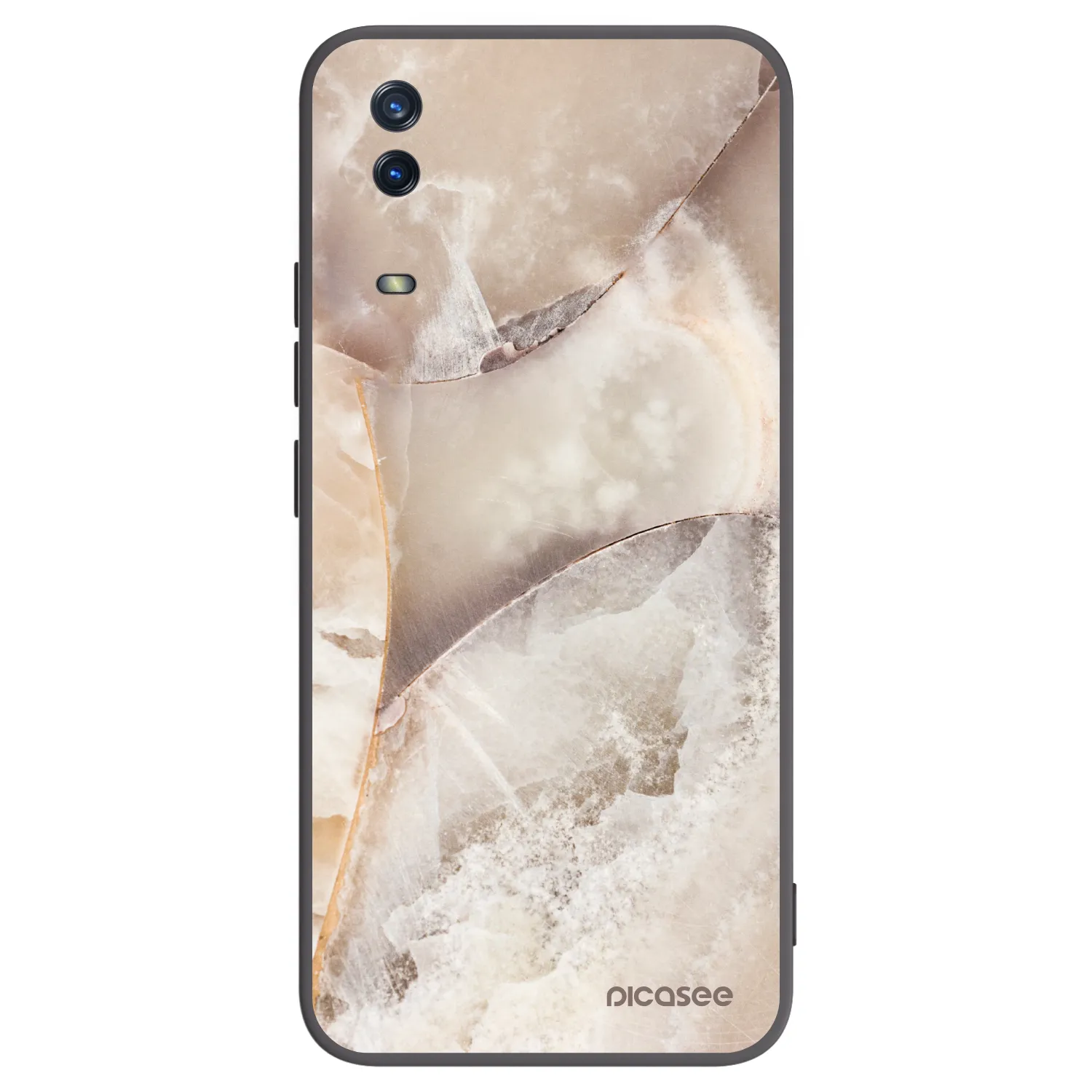 Picasee silikonový černý obal pro Vivo Y11s - Cream marble