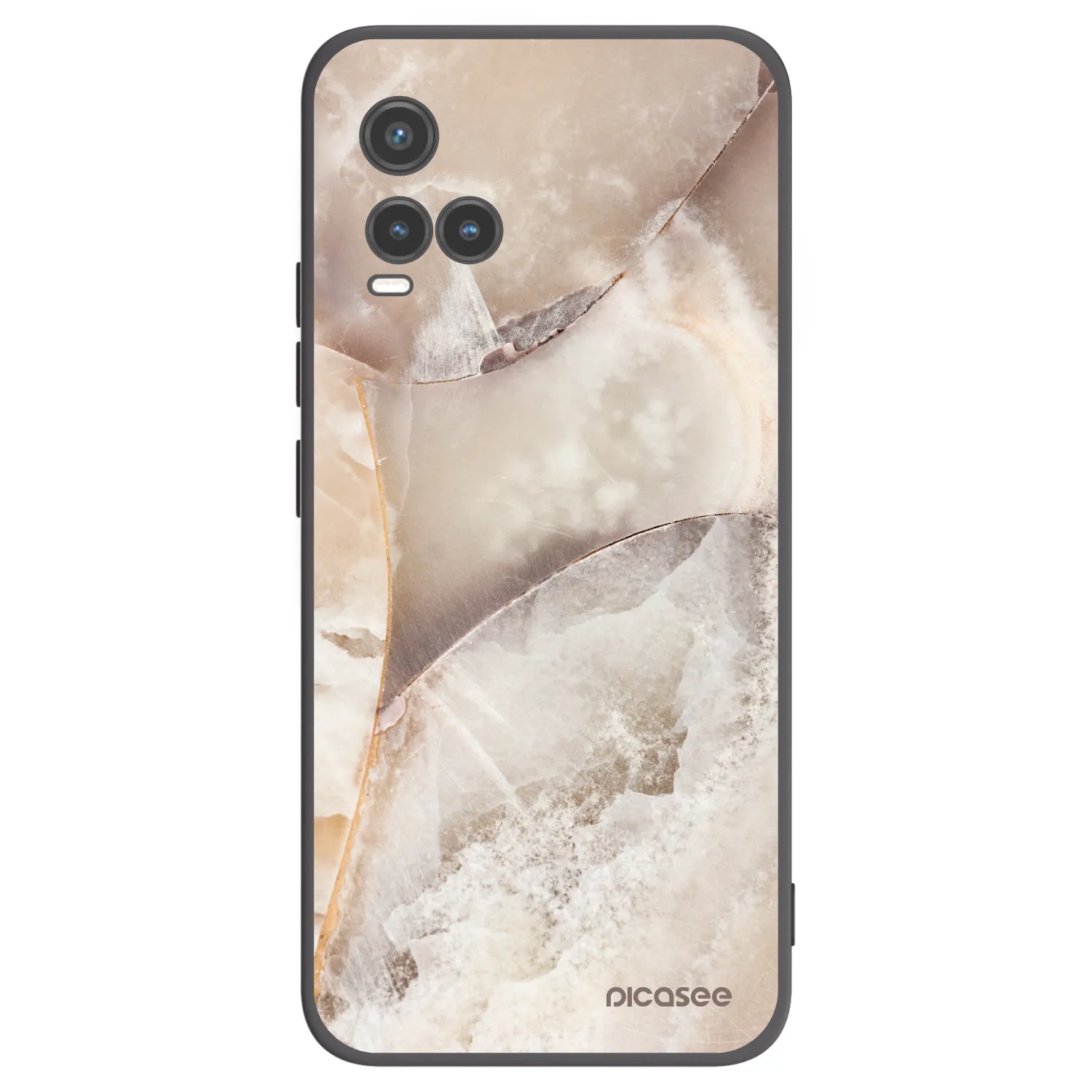 Picasee silikonový černý obal pro Vivo Y33s - Cream marble