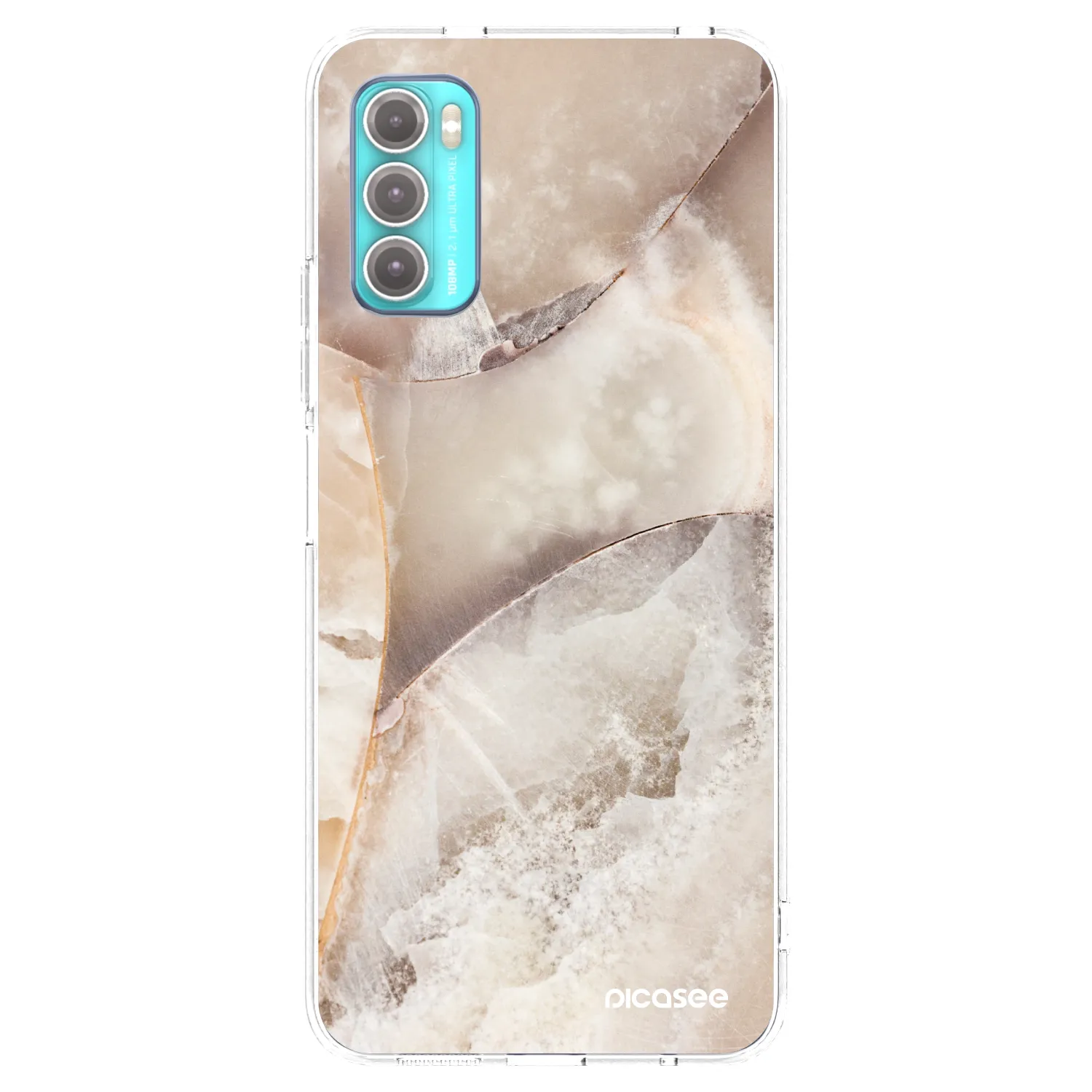 Picasee silikonový průhledný obal pro Motorola Moto G60 - Cream marble