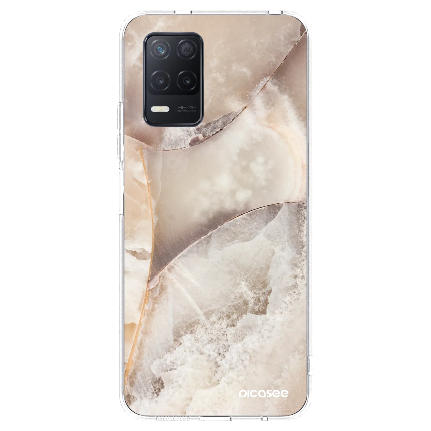 Picasee silikonový průhledný obal pro Realme 8 5G - Cream marble
