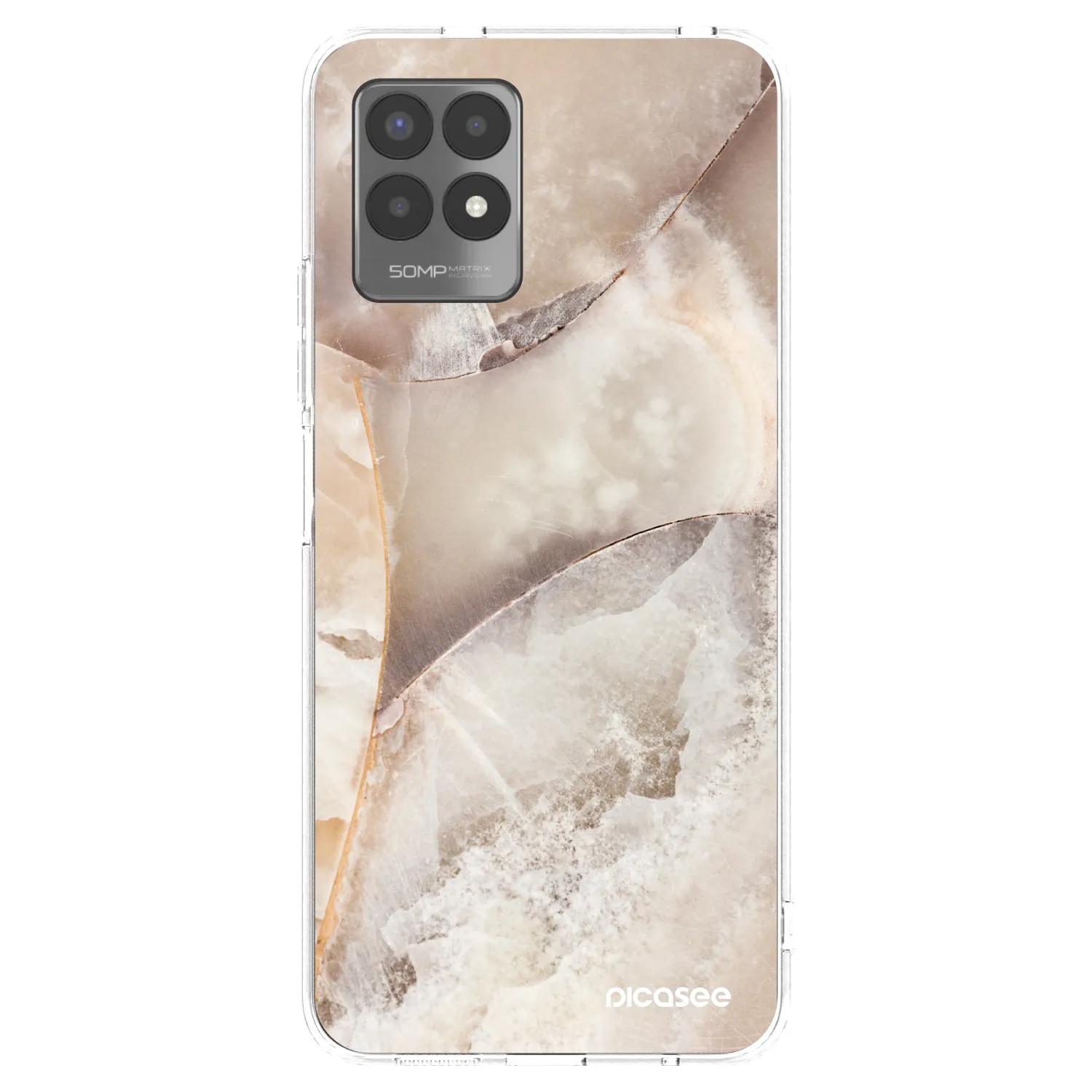 Picasee silikonový průhledný obal pro Realme 8i - Cream marble