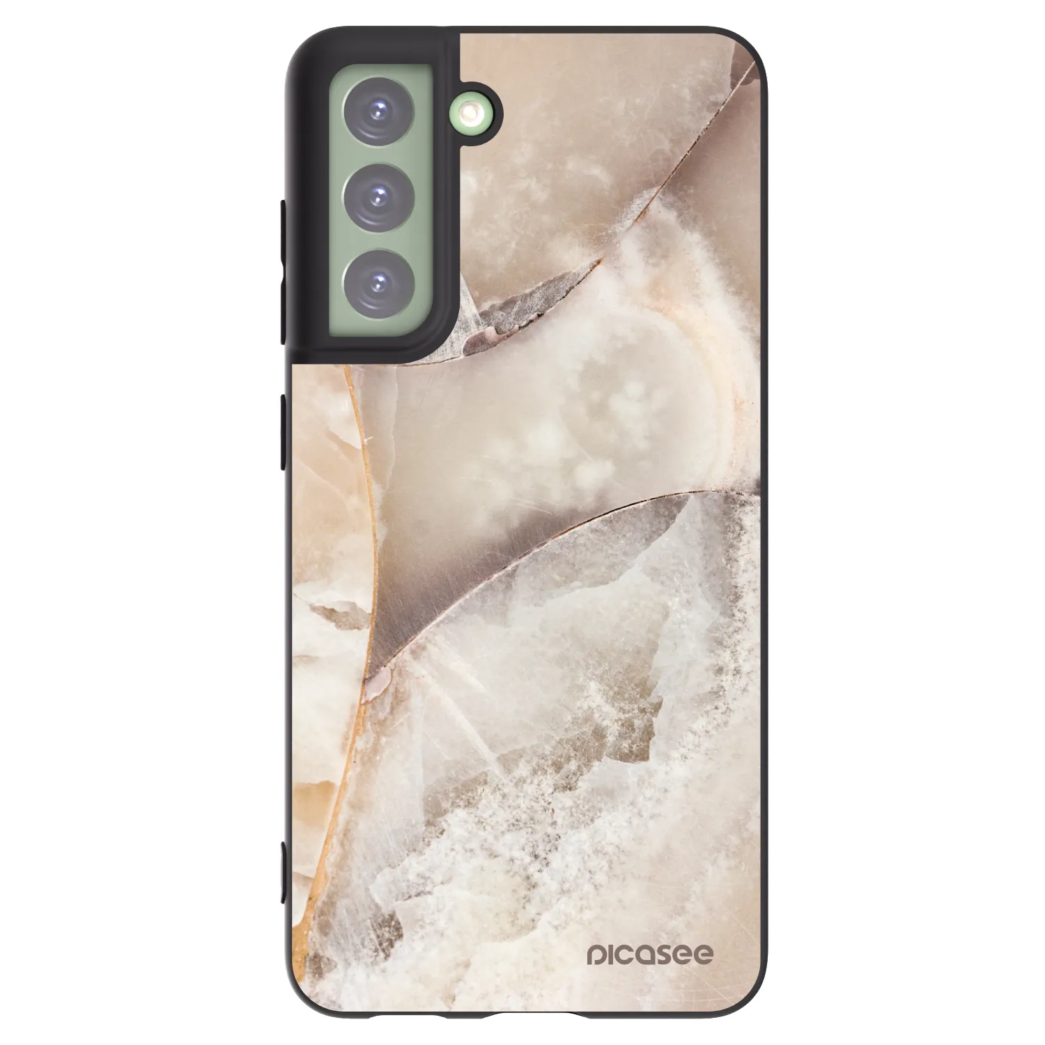 Picasee silikonový černý obal pro Samsung Galaxy S21 FE 5G - Cream marble