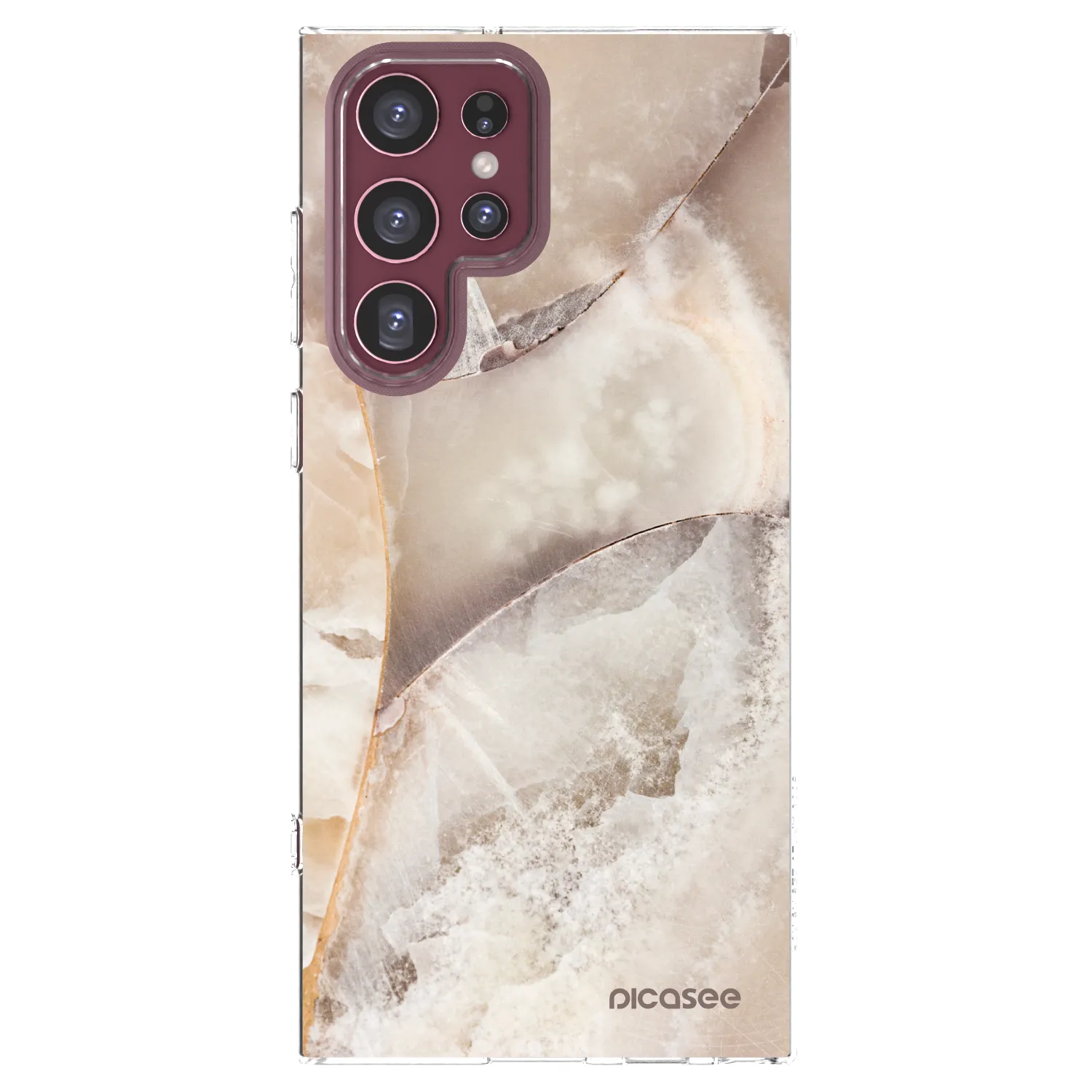 Picasee silikonový průhledný obal pro Samsung Galaxy S22 Ultra 5G - Cream marble