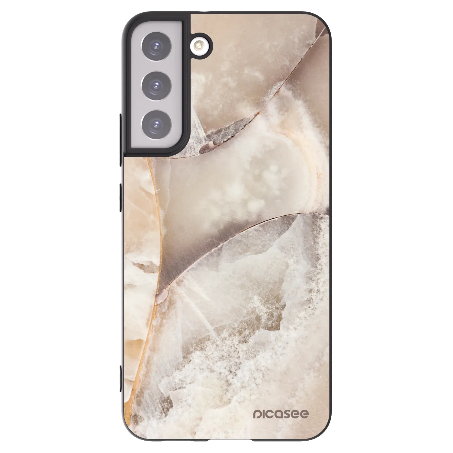 Picasee silikonový černý obal pro Samsung Galaxy S22+ 5G - Cream marble