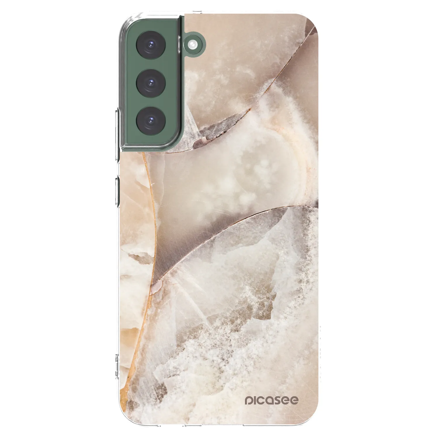 Picasee silikonový průhledný obal pro Samsung Galaxy S22+ 5G - Cream marble