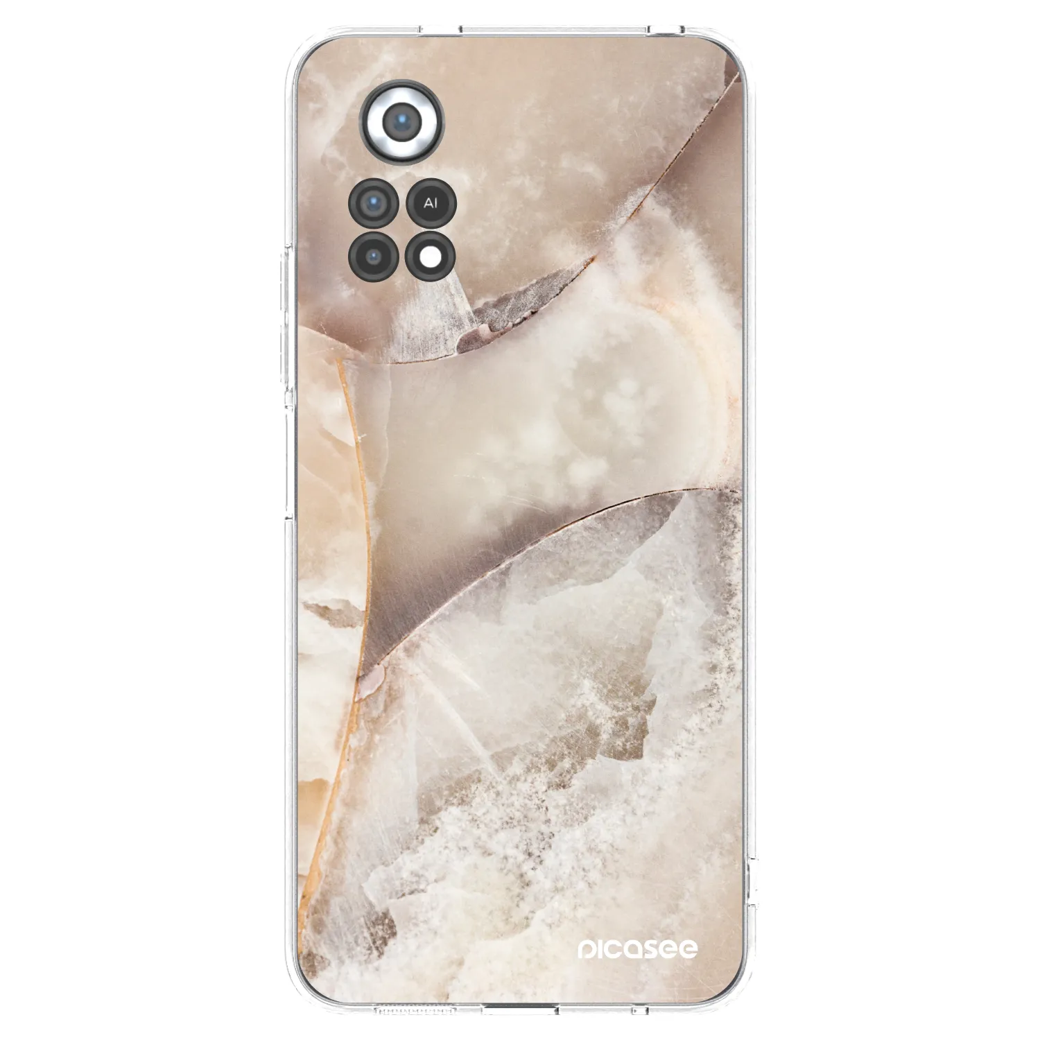 Picasee silikonový průhledný obal pro Xiaomi Poco X4 Pro 5G - Cream marble