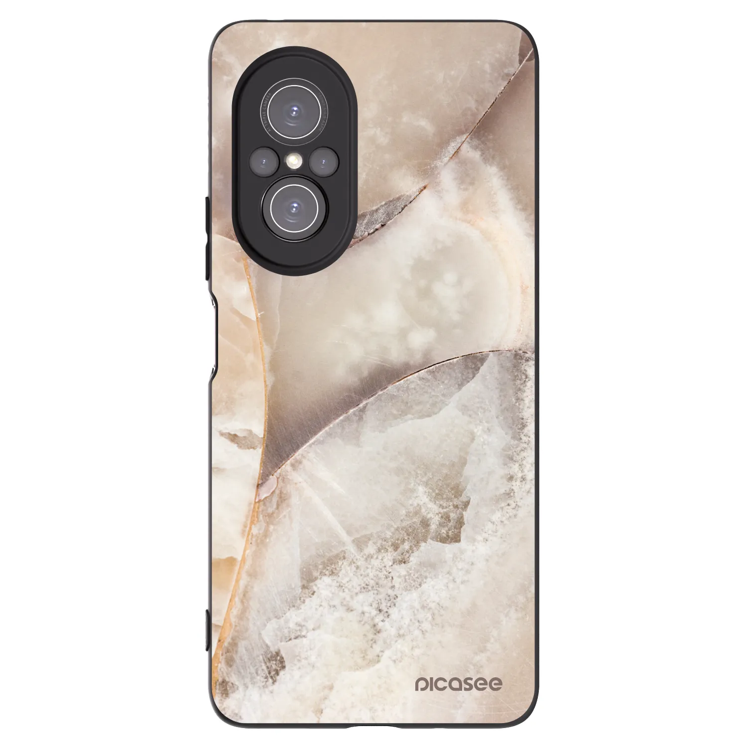 Picasee silikonový černý obal pro Huawei Nova 9 SE - Cream marble