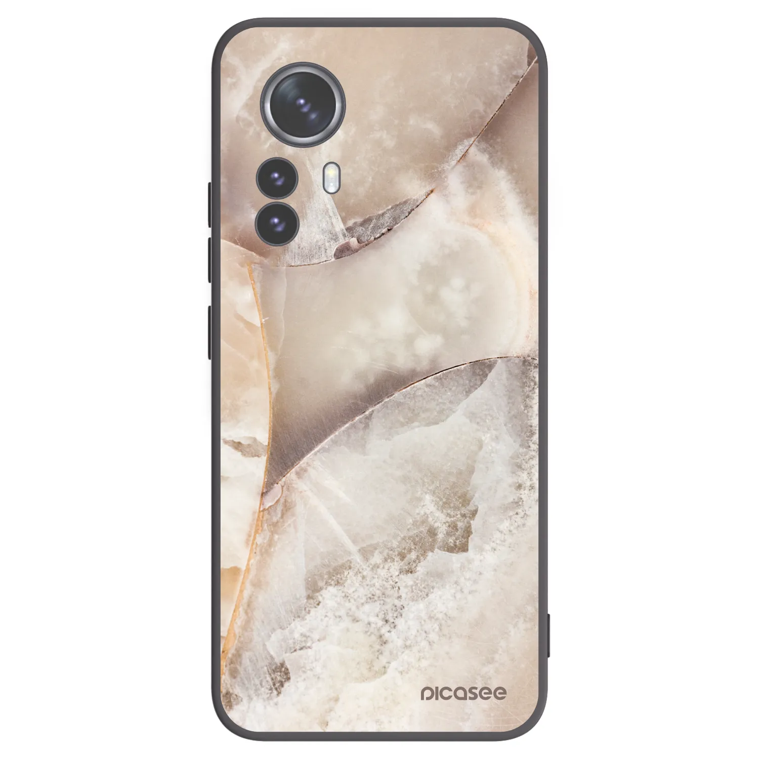 Picasee silikonový černý obal pro Xiaomi 12 Pro - Cream marble
