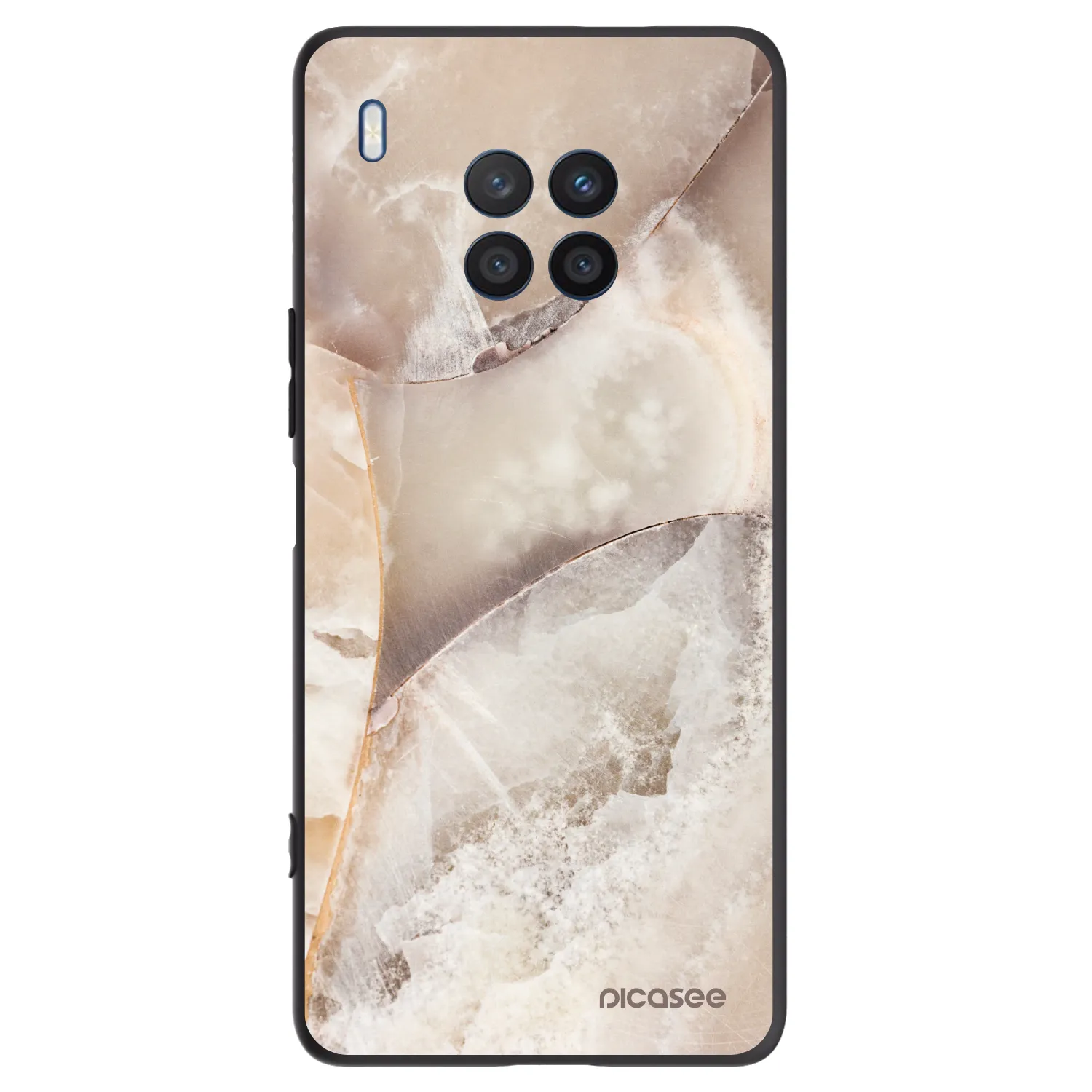 Picasee silikonový černý obal pro Honor 50 Lite - Cream marble