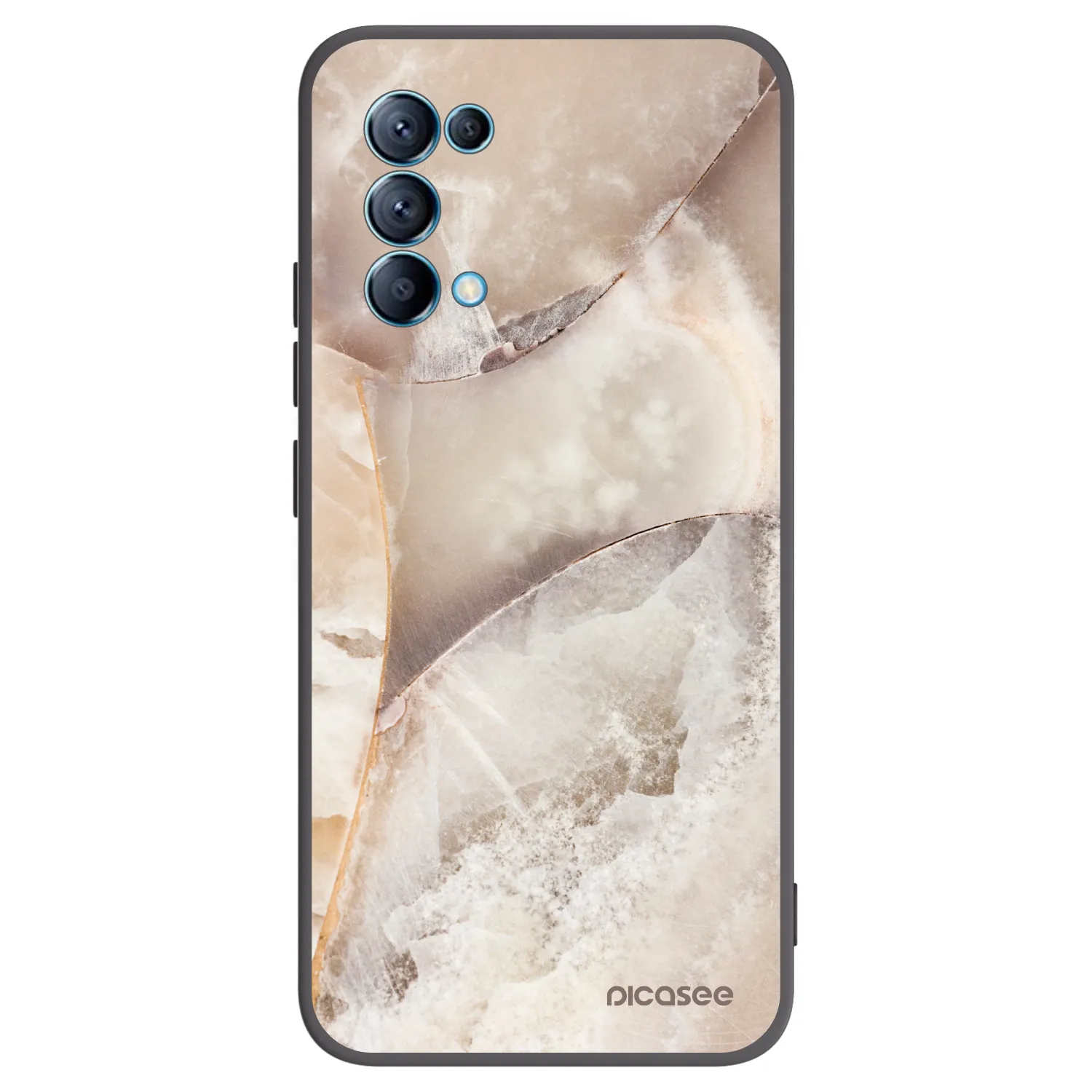 Picasee silikonový černý obal pro OPPO Reno 5 5G - Cream marble