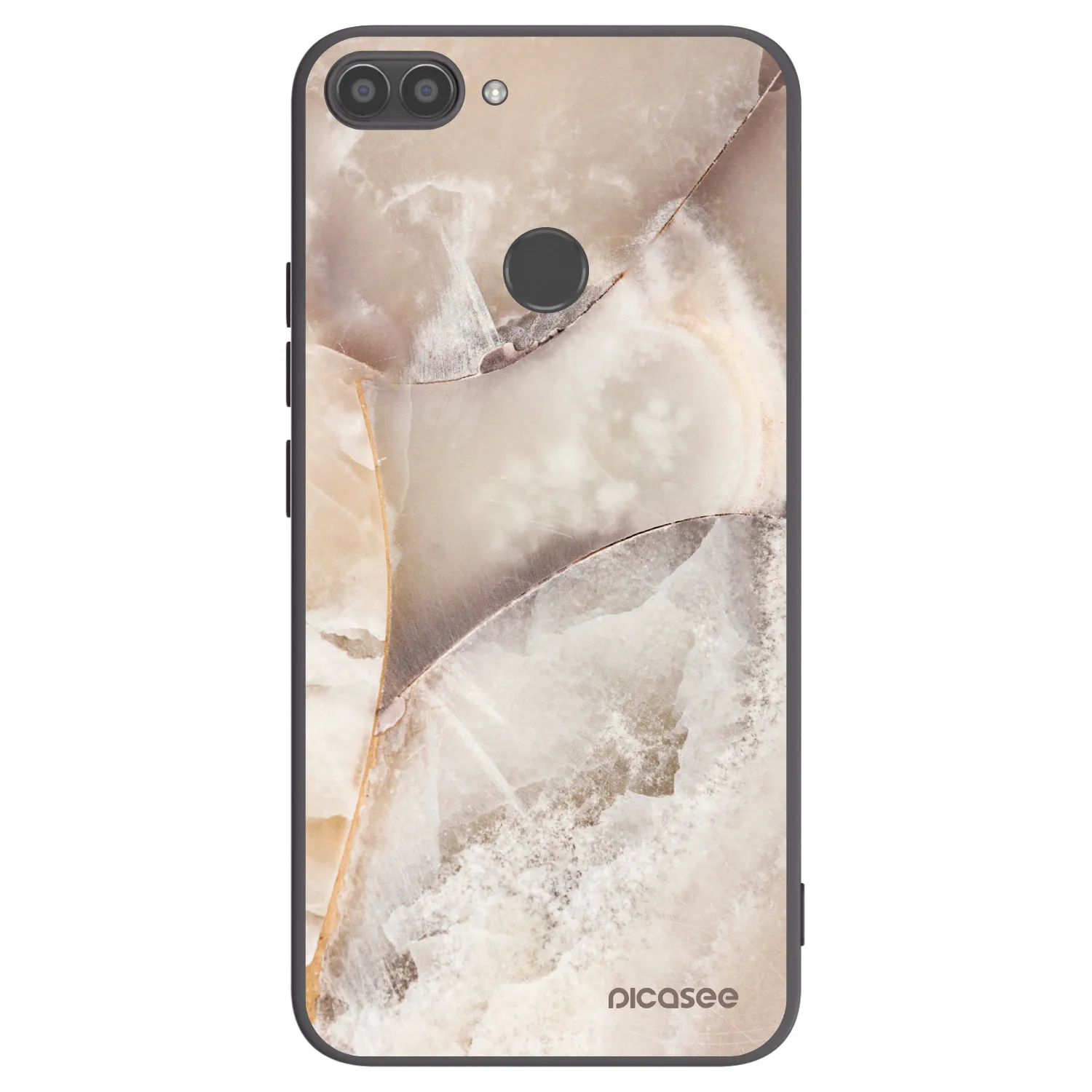 Picasee silikonový černý obal pro Huawei P Smart - Cream marble