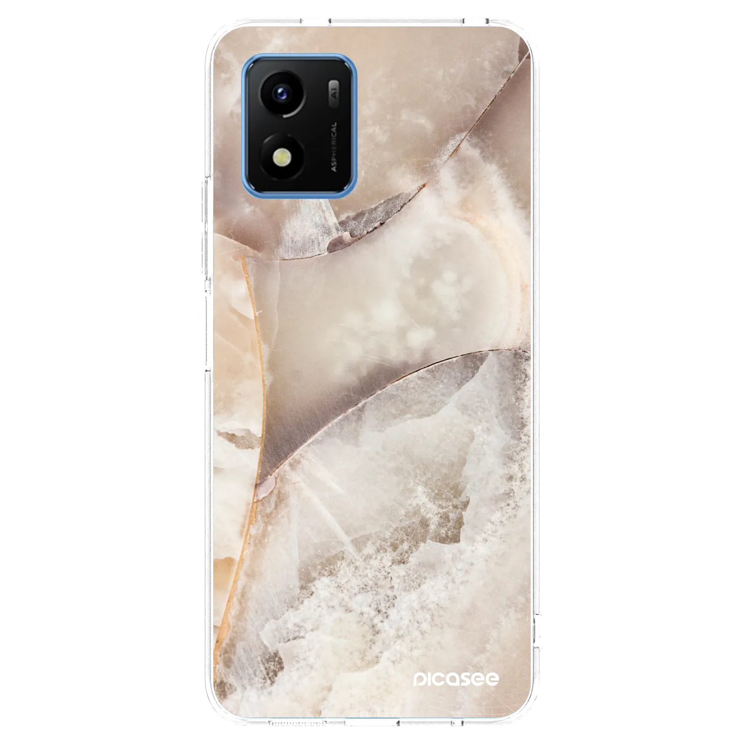 Picasee silikonový průhledný obal pro Vivo Y01 - Cream marble