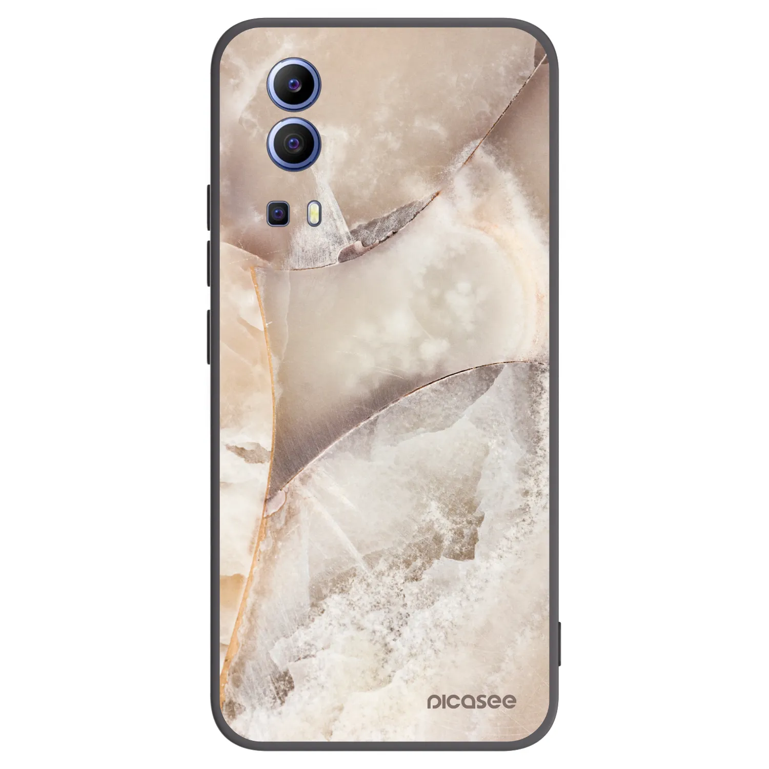 Picasee silikonový černý obal pro Vivo Y52 5G - Cream marble