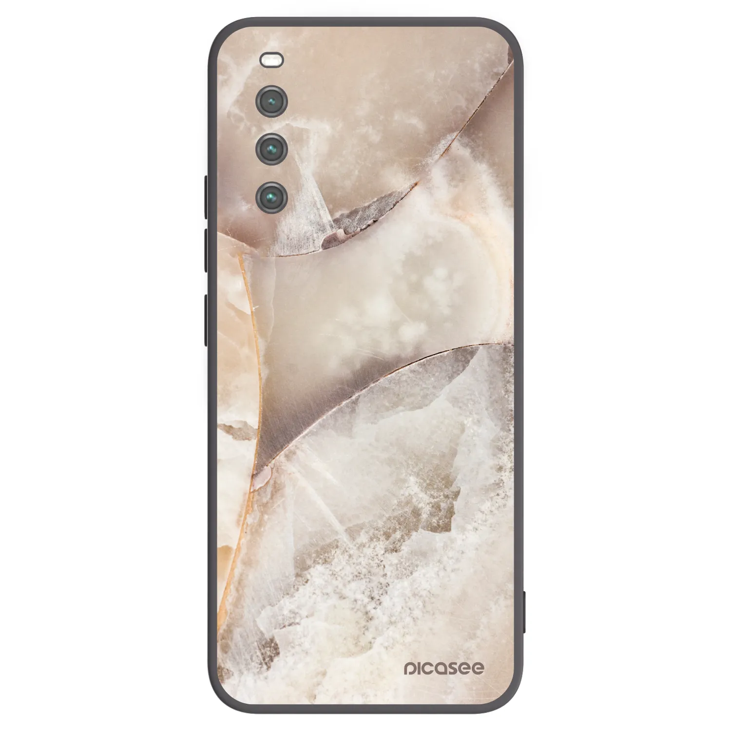 Picasee silikonový černý obal pro Sony Xperia 10 IV 5G - Cream marble