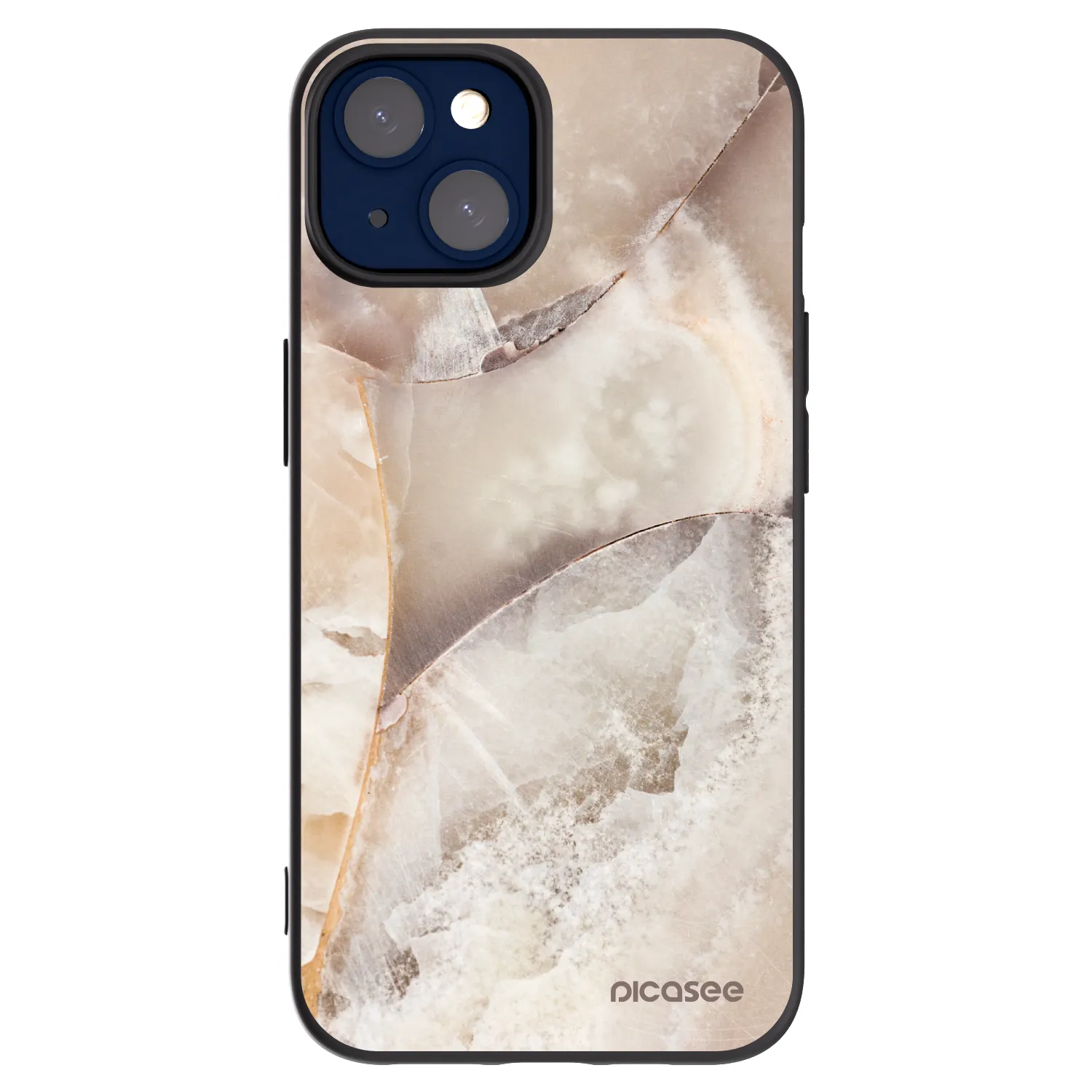 Picasee silikonový černý obal pro Apple iPhone 14 - Cream marble