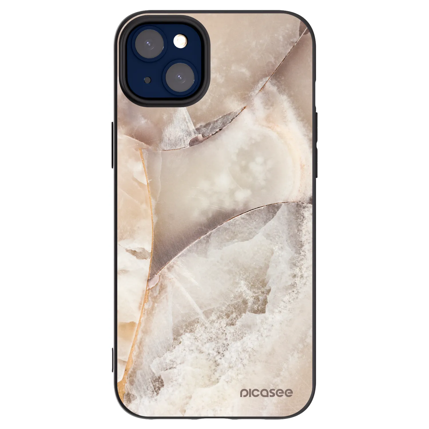 Picasee silikonový černý obal pro Apple iPhone 14 Plus - Cream marble