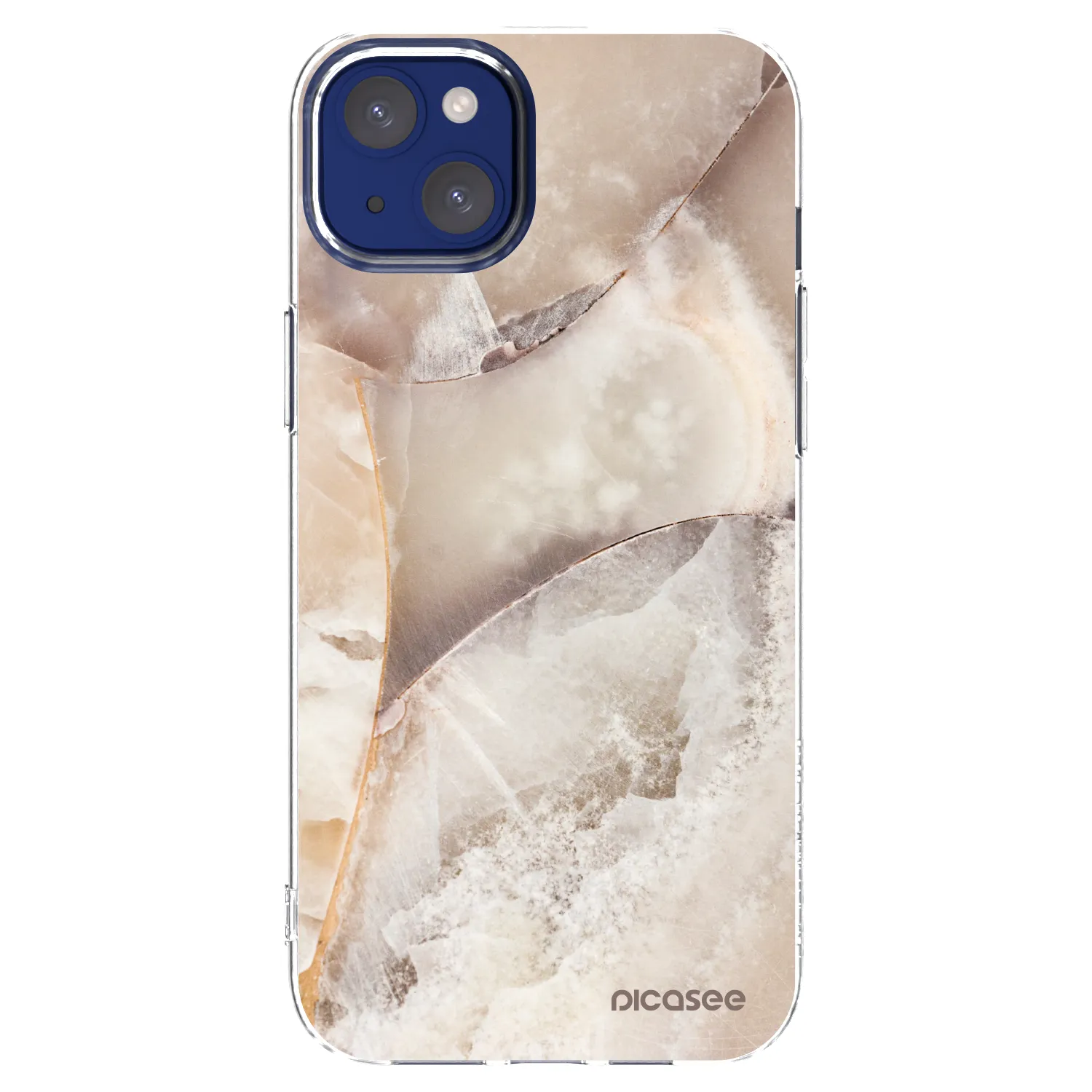 Picasee silikonový průhledný obal pro Apple iPhone 14 Plus - Cream marble