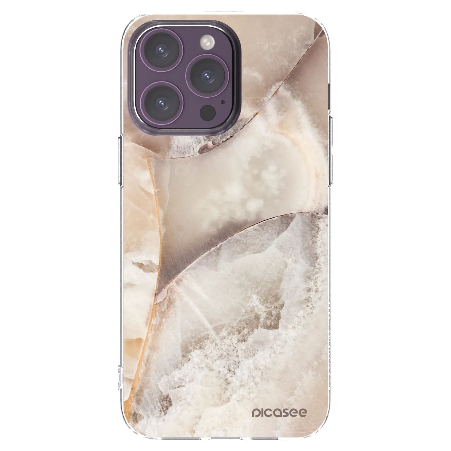 Picasee silikonový průhledný obal pro Apple iPhone 14 Pro Max - Cream marble