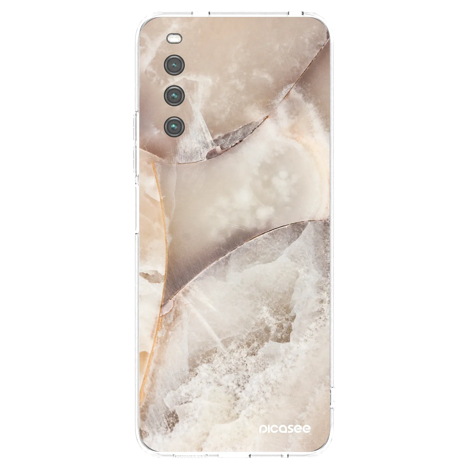 Picasee silikonový průhledný obal pro Sony Xperia 10 IV 5G - Cream marble