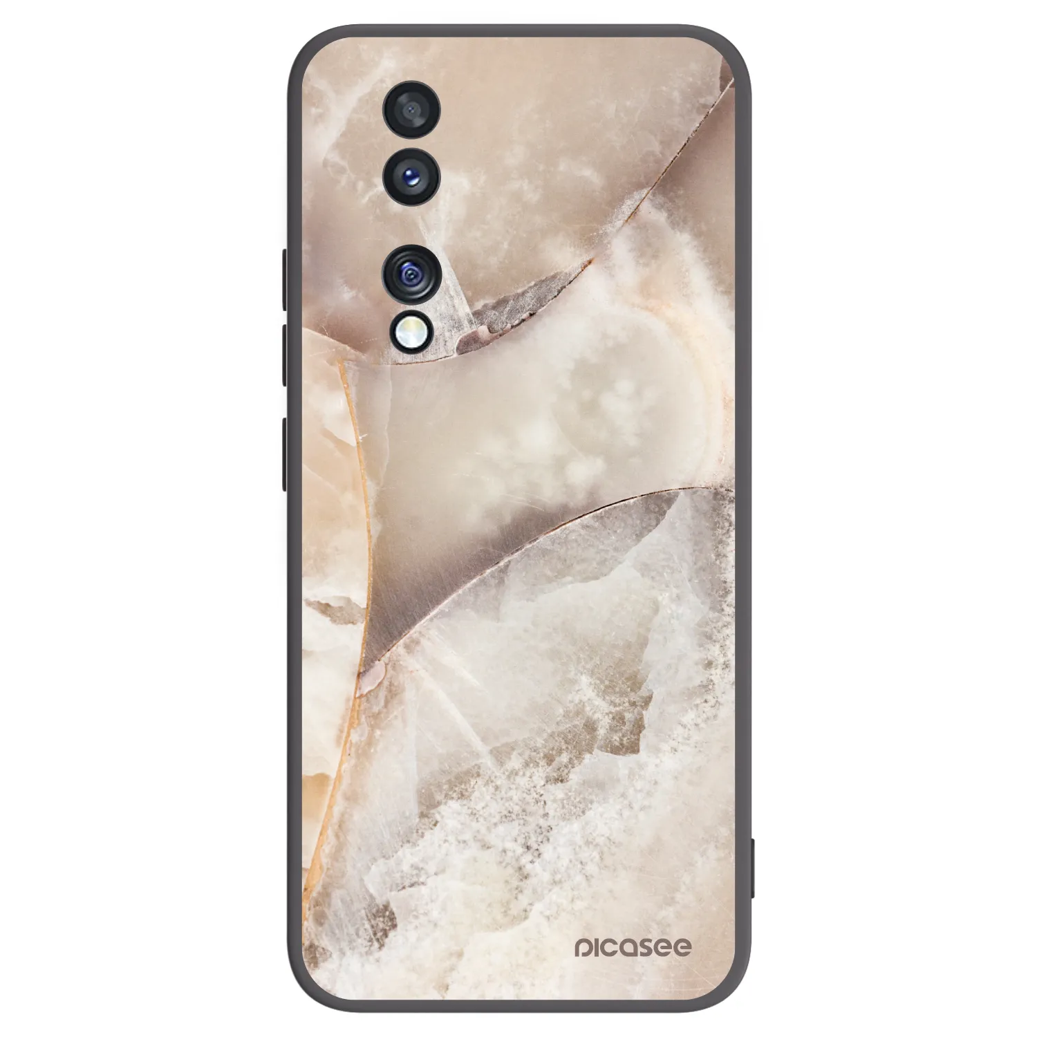 Picasee silikonový černý obal pro Honor 70 - Cream marble