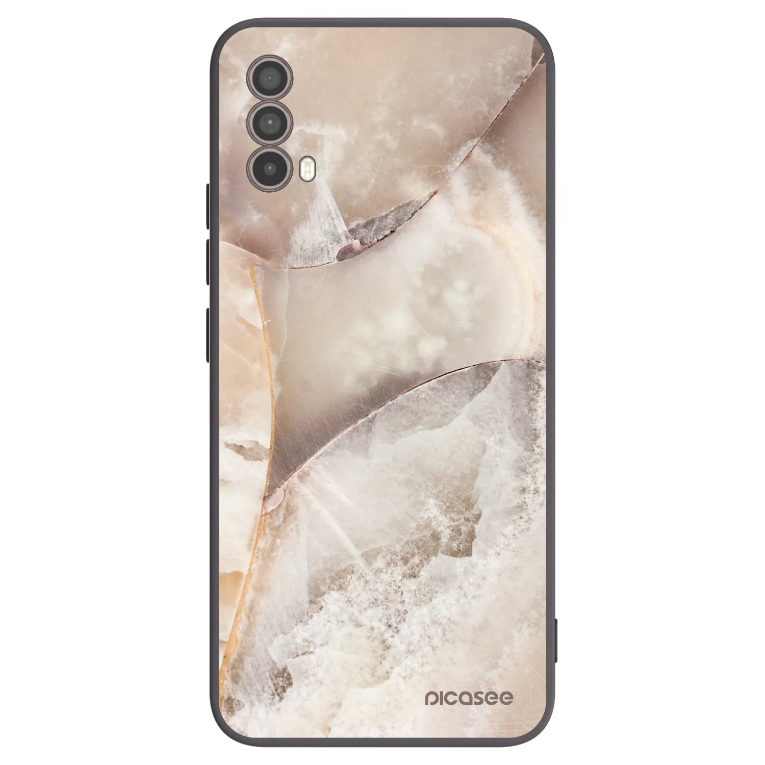 Picasee silikonový černý obal pro Motorola Moto E40 - Cream marble