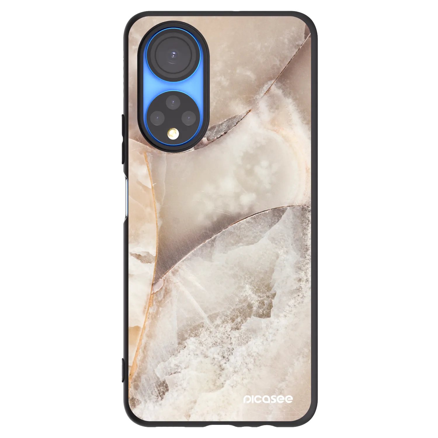 Picasee silikonový černý obal pro Honor X7 - Cream marble