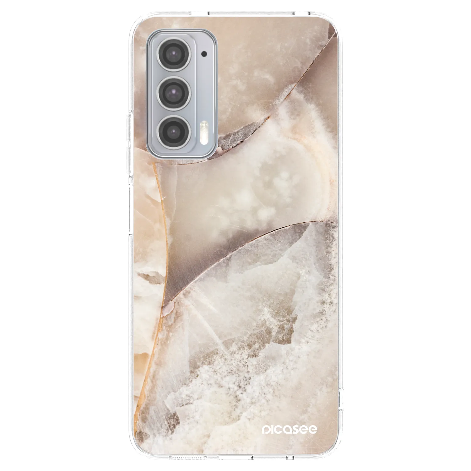 Picasee silikonový průhledný obal pro Motorola Edge 20 - Cream marble