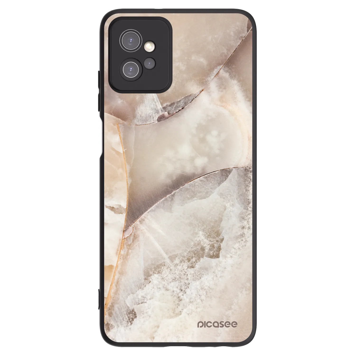 Picasee silikonový černý obal pro Motorola Moto G32 - Cream marble