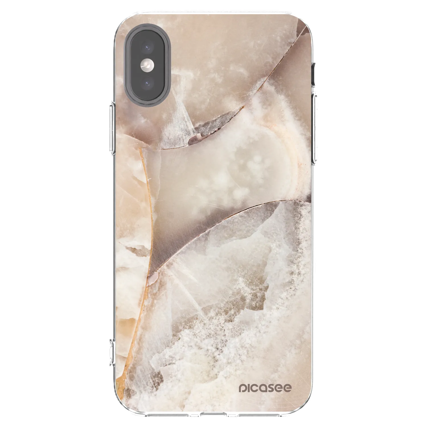 Picasee silikonový průhledný obal pro Apple iPhone X/XS - Cream marble