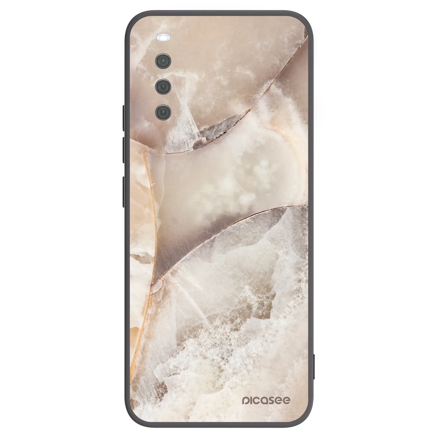 Picasee silikonový černý obal pro Sony Xperia 10 III - Cream marble