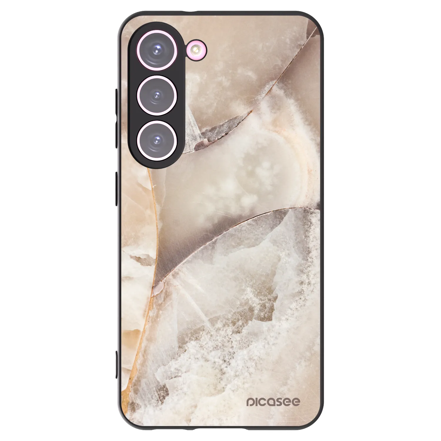 Picasee silikonový černý obal pro Samsung Galaxy S23 5G - Cream marble