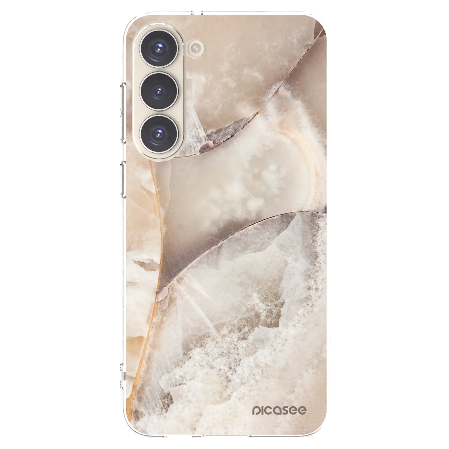 Picasee silikonový průhledný obal pro Samsung Galaxy S23+ 5G - Cream marble