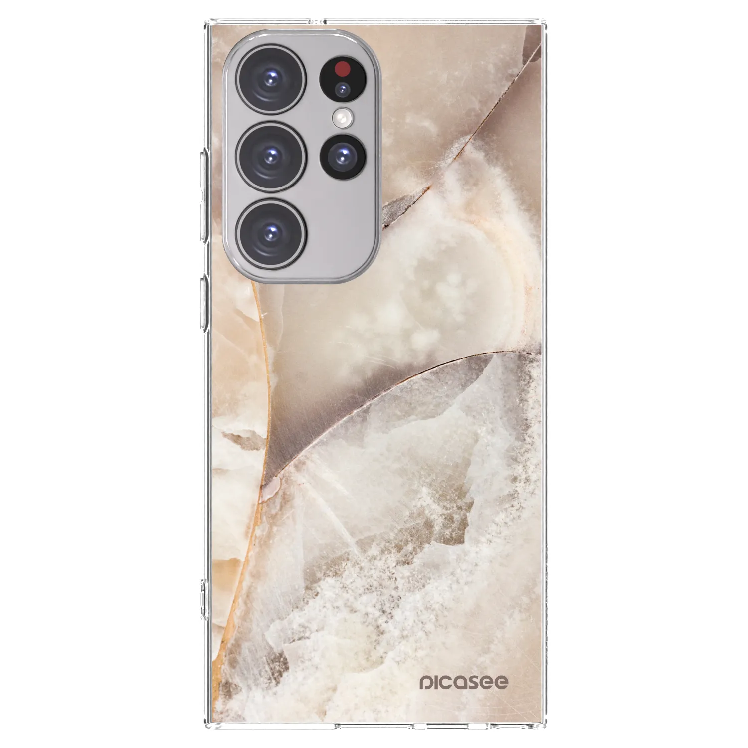 Picasee silikonový průhledný obal pro Samsung Galaxy S23 Ultra 5G - Cream marble