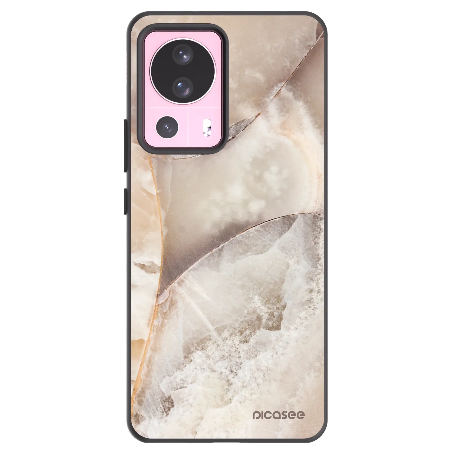 Picasee silikonový černý obal pro Xiaomi 13 Lite - Cream marble